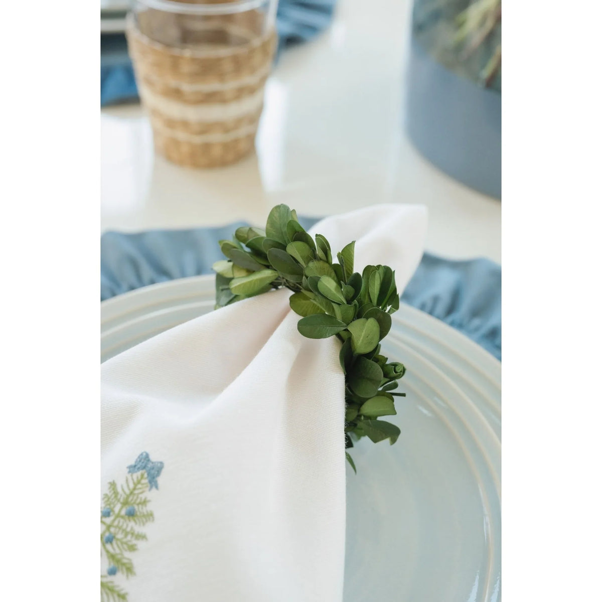 BOXWOOD WREATH NAPKIN RINGS-SET OF 4