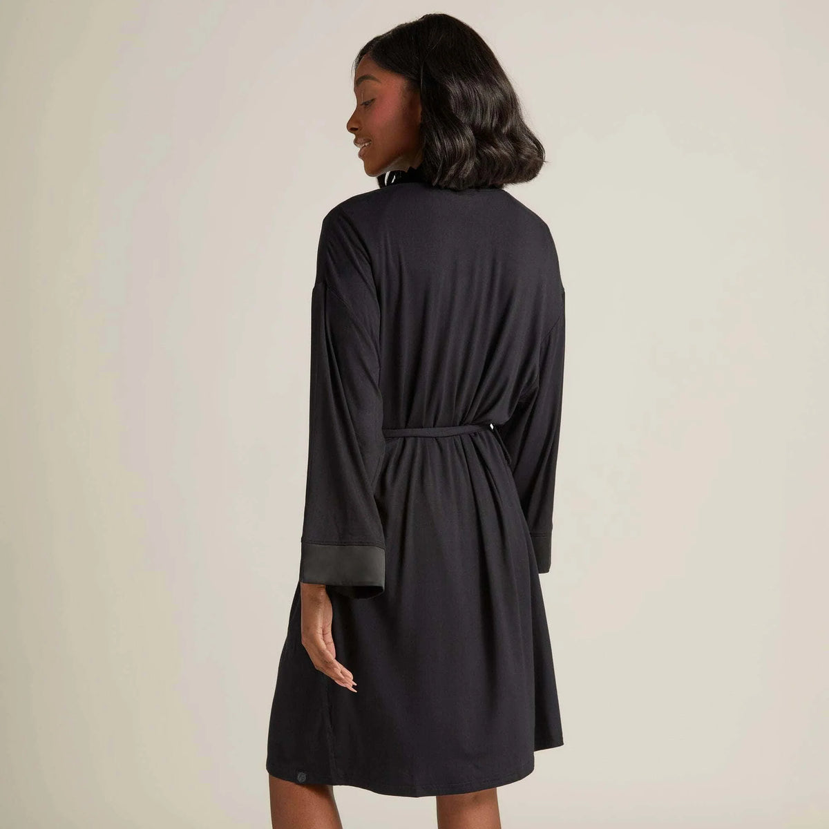 Kimono Robe: Black: L/XL