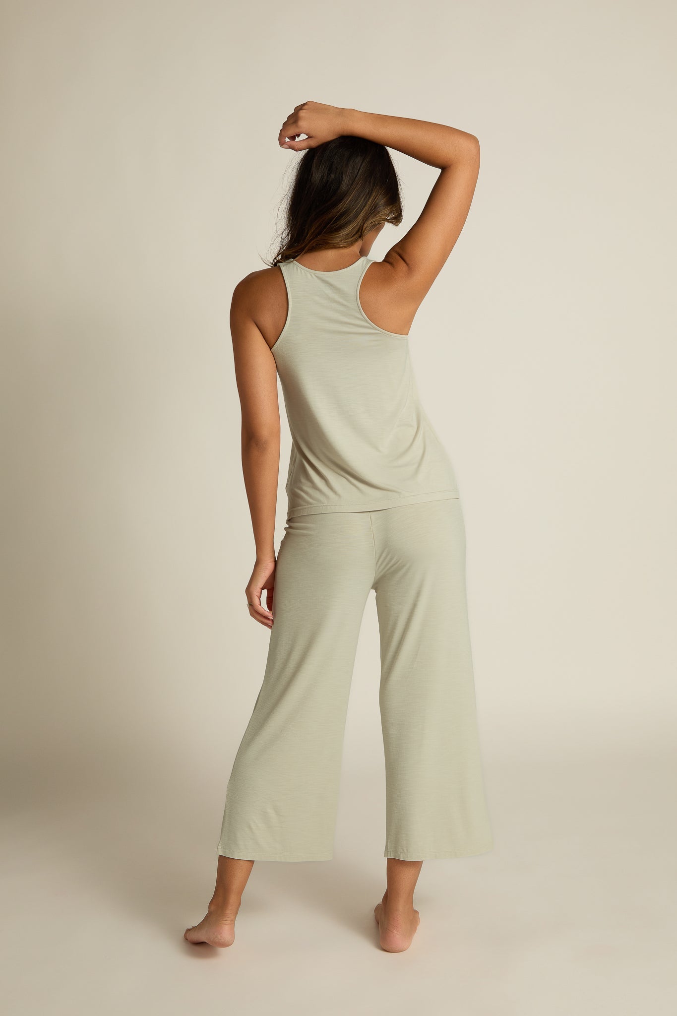 Wide-Leg Capri: Sage: Medium