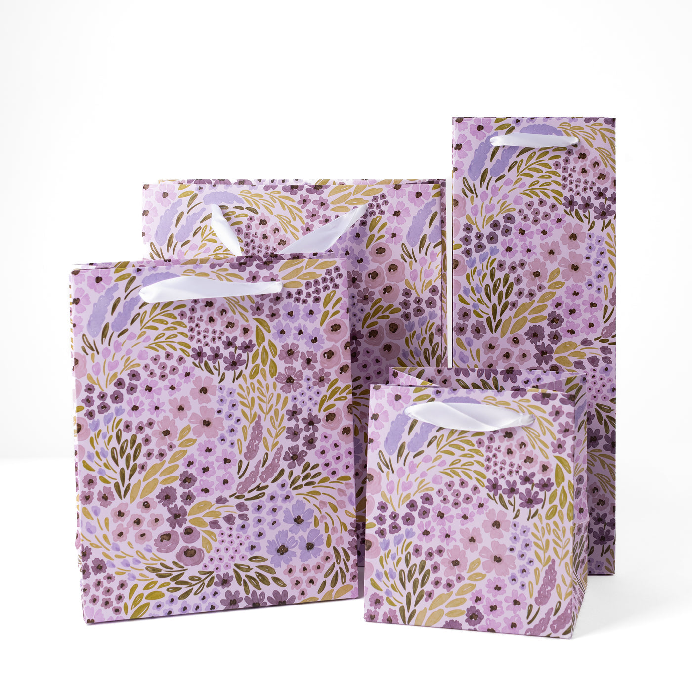 LILAC FLORAL GIFT BAG-MEDIUM