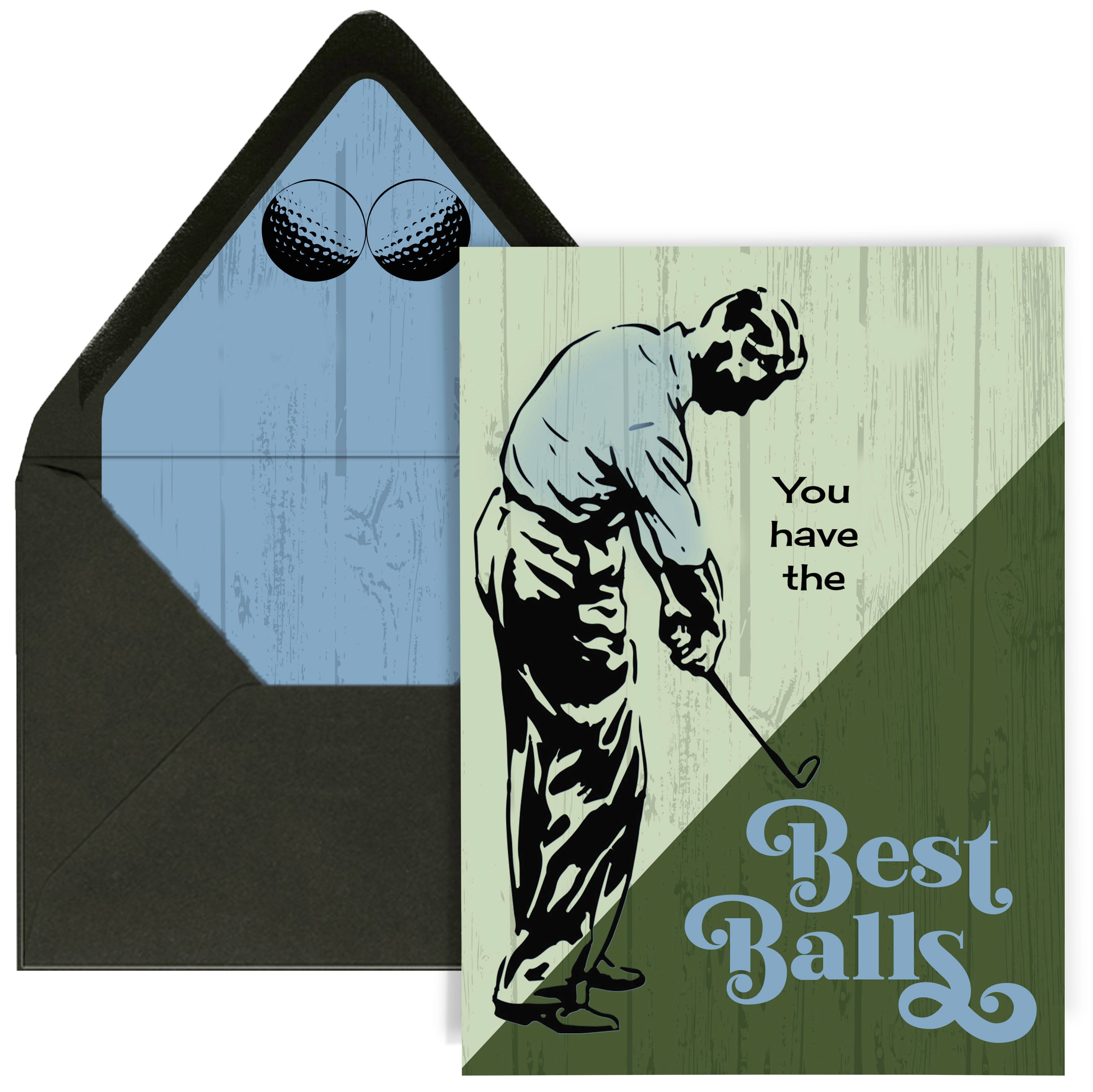 Best Balls Funny Vintage Golf Card