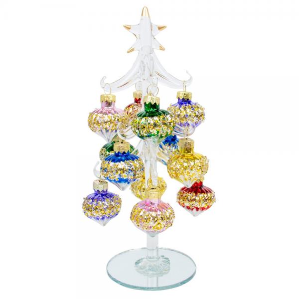 Teardrop Ornaments Clear 8" Tree