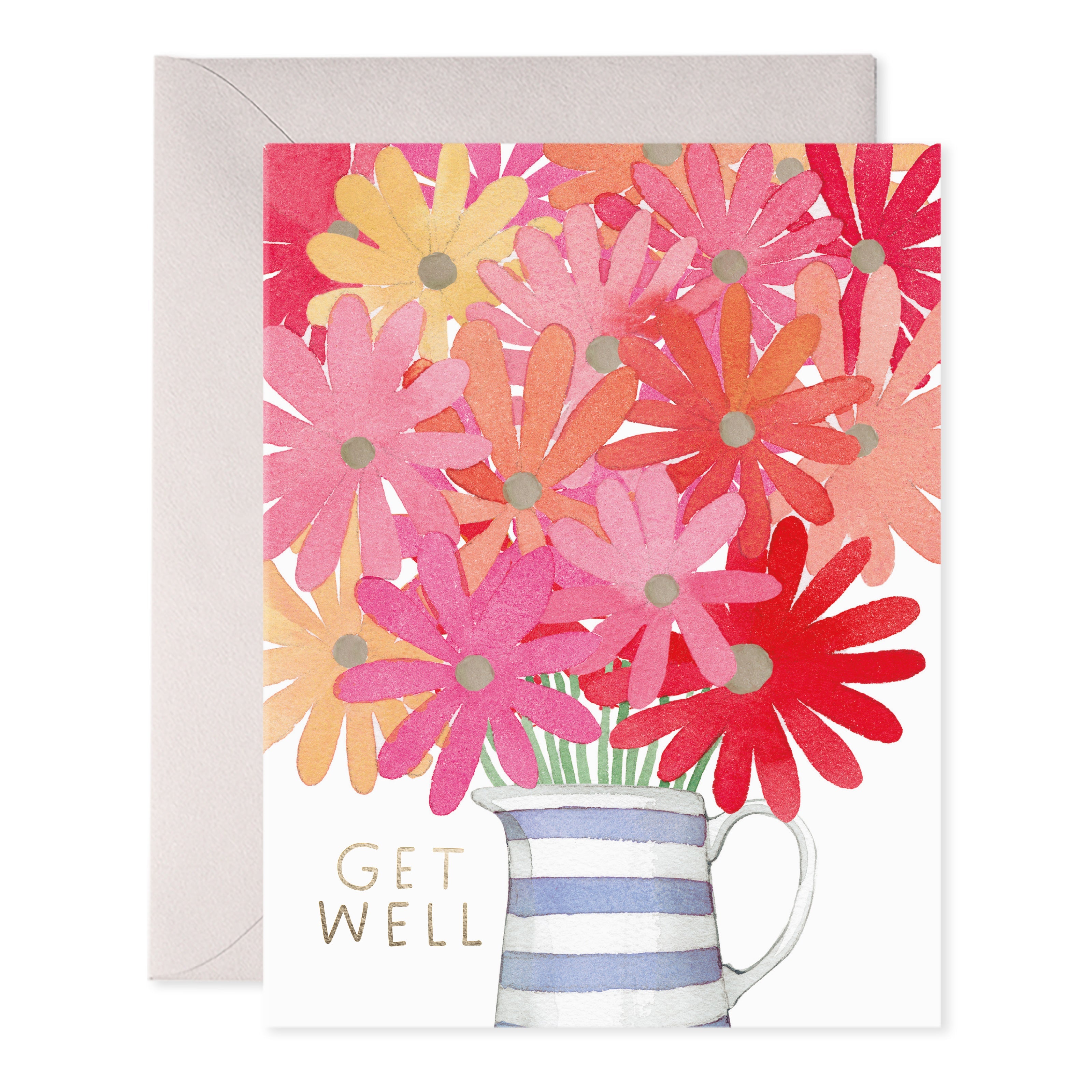 GET WELL FLOWERS-GREETING CARD