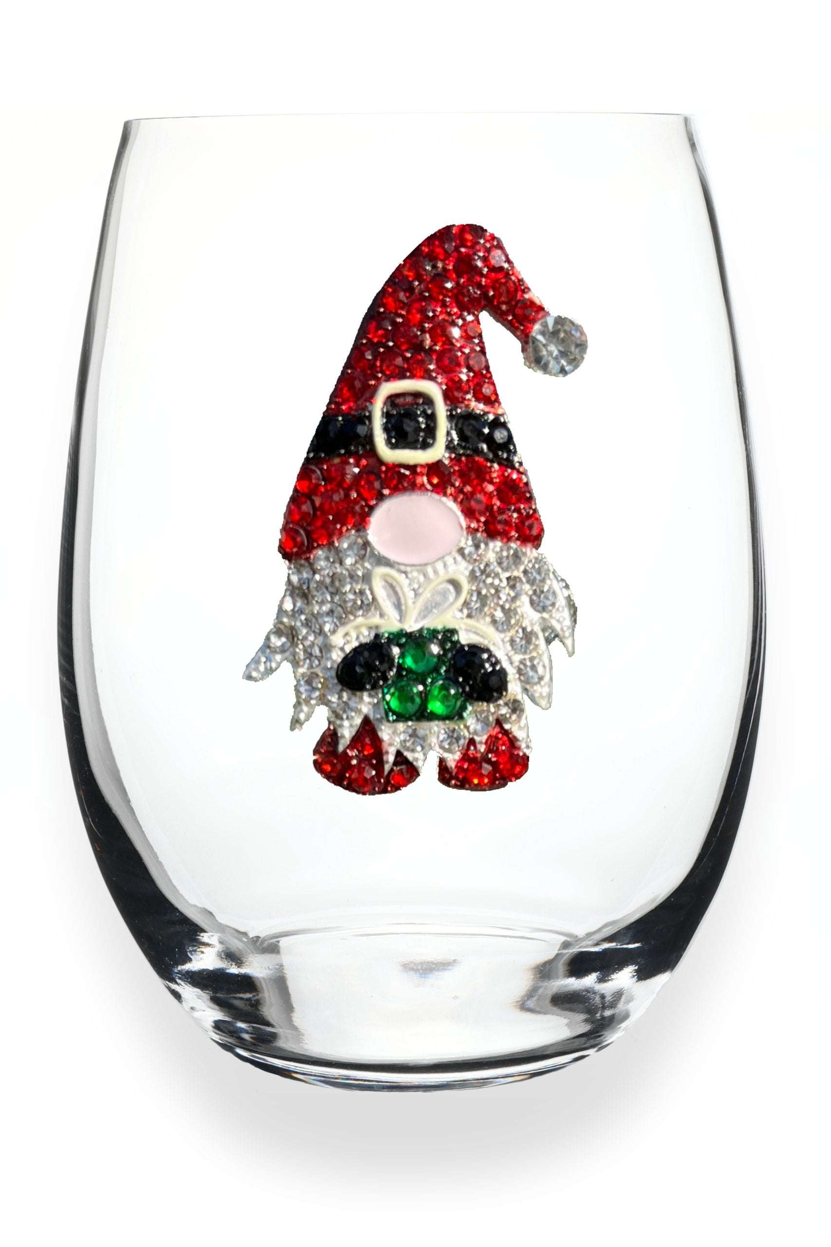 Christmas Gnome Stemless Wine Glass