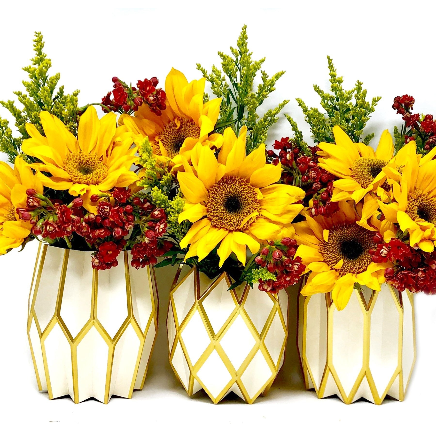 Gold Pearl w/ Gold Foil Vase Wrap (set of 3)