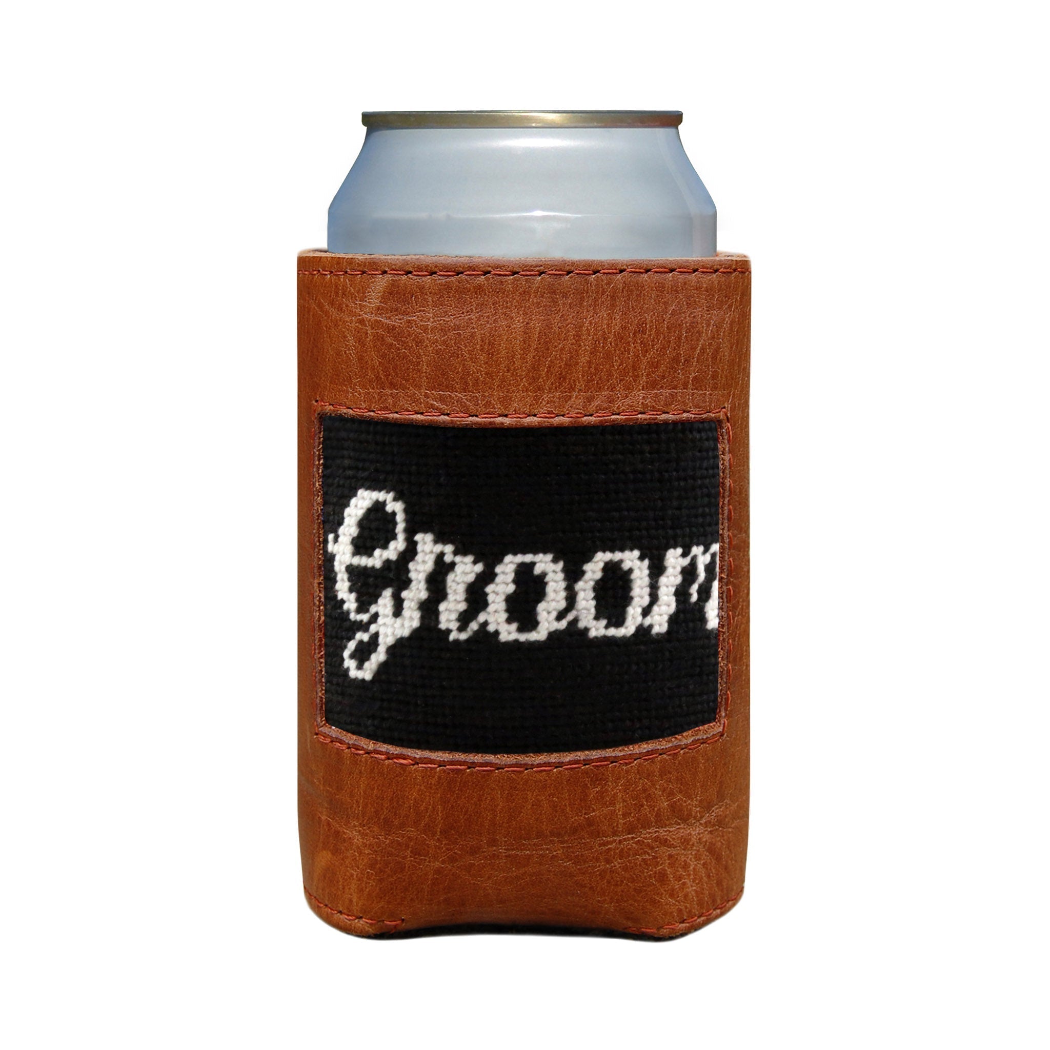 Groom (Black) - Needlepoint Can Cooler