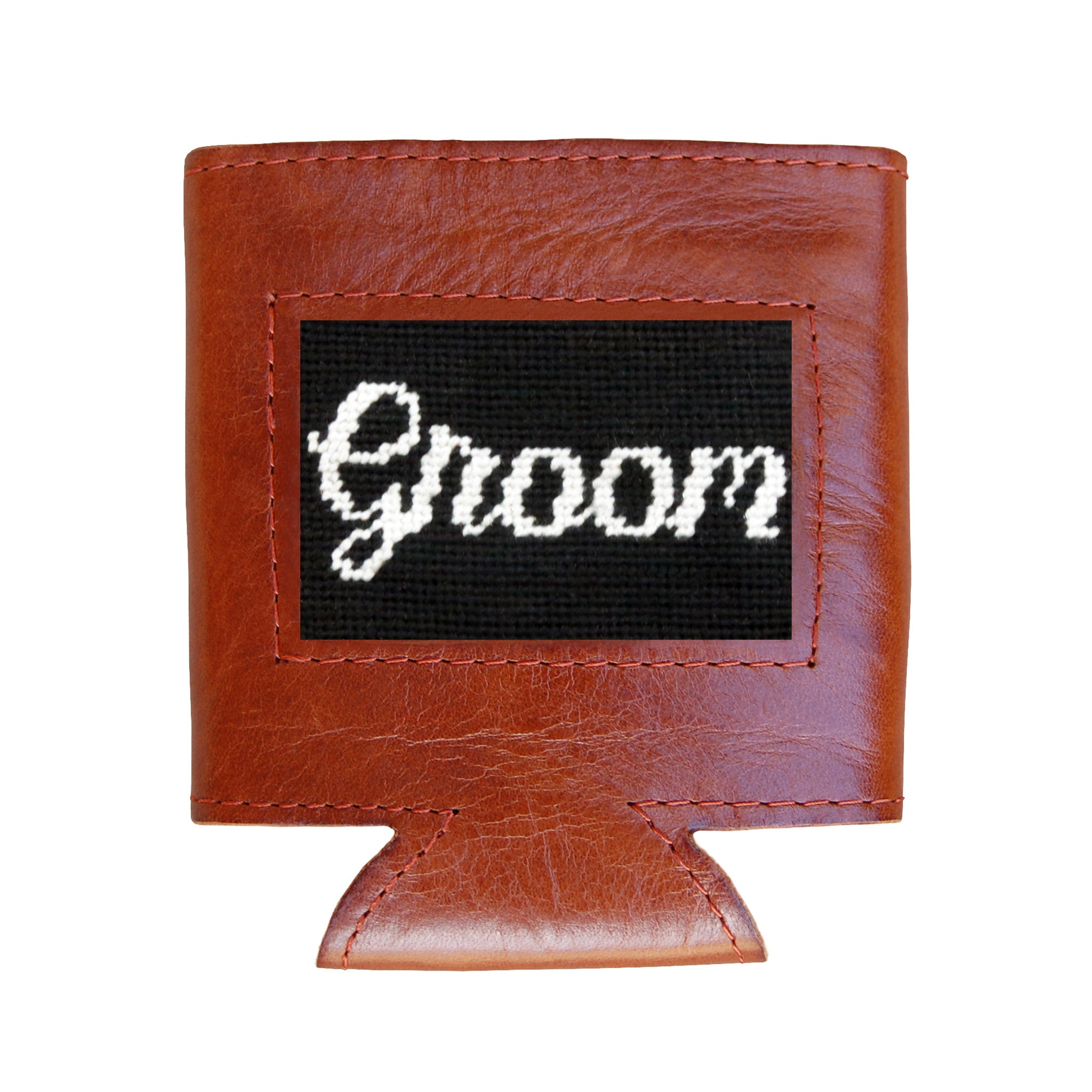 Groom (Black) - Needlepoint Can Cooler