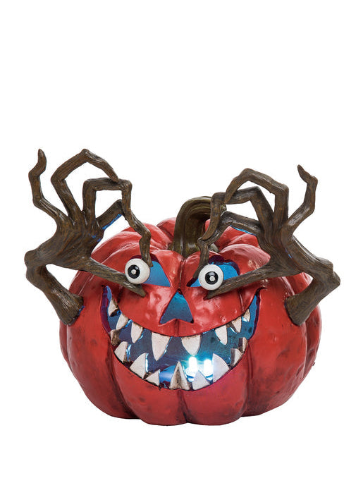 RESIN LIGHT UP JACK-O-LANTERN-ORANGE