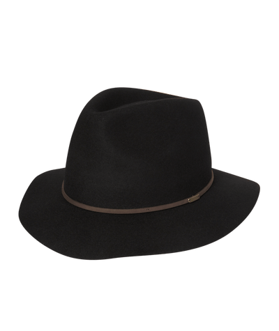 Men's Mid Brim Fedora - Rajah - Black - Lg