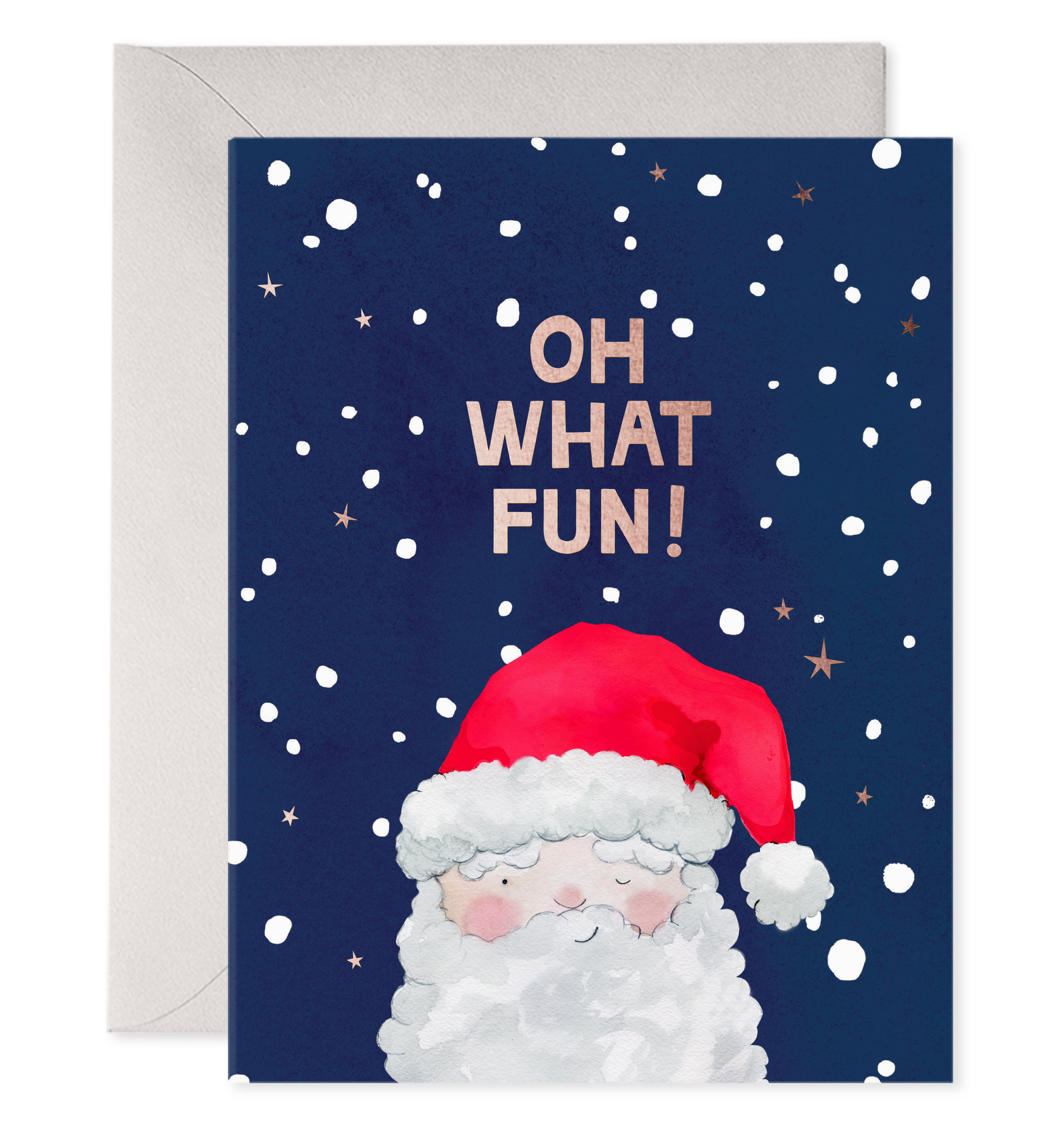 OH WHAT FUN SANTA- GREETING CARD
