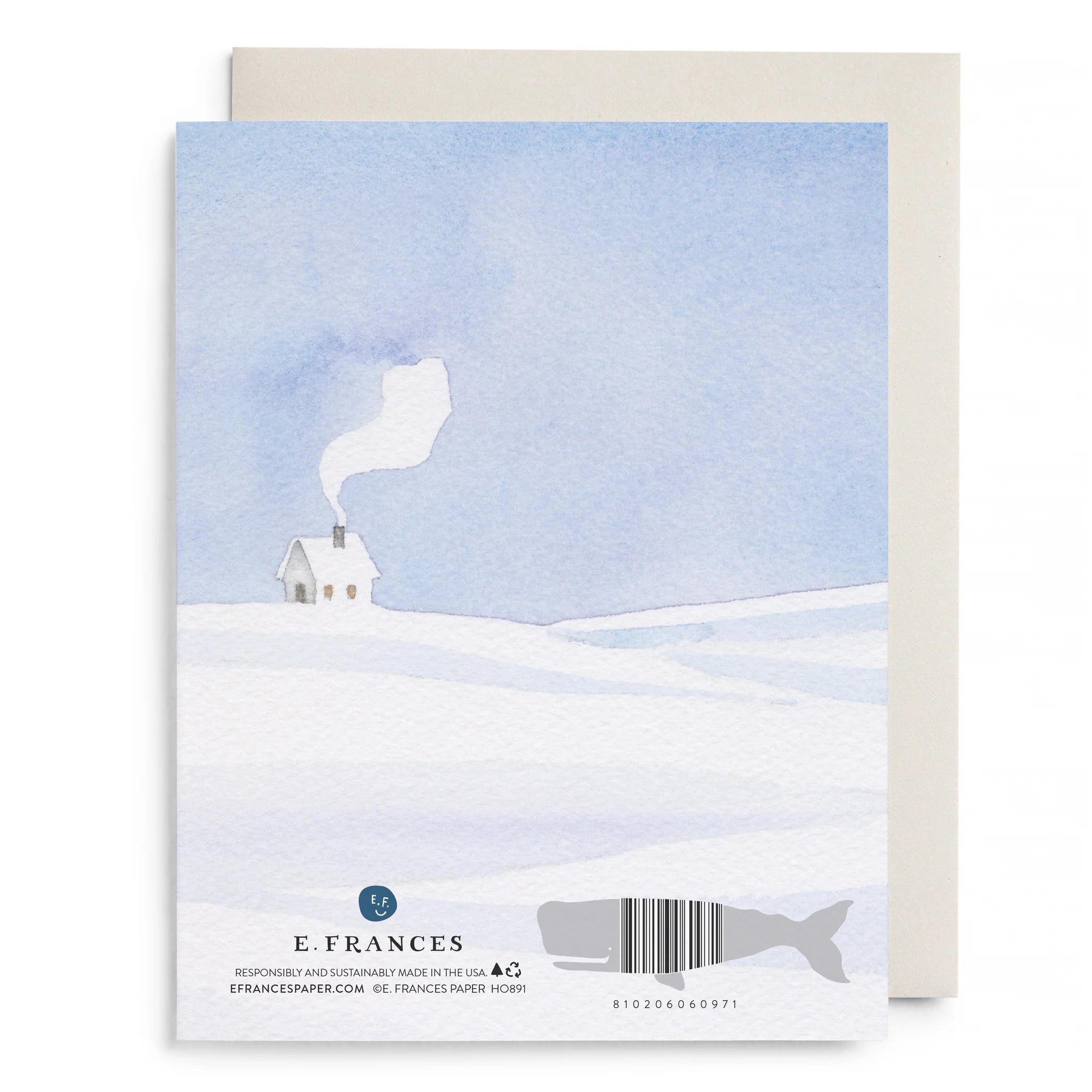 SNOWY CABIN HOLIDAY GREETING CARD