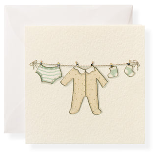 CLOTHESLINE-BABY GIFT ENCLOSURE CARD