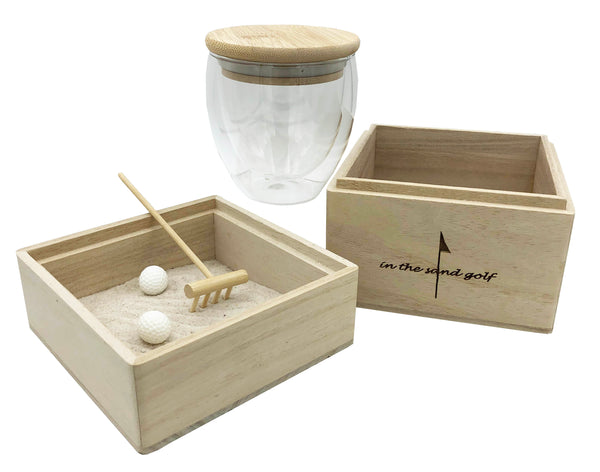 Golf Zen Garden w/Golf Ball Whiskey Glass