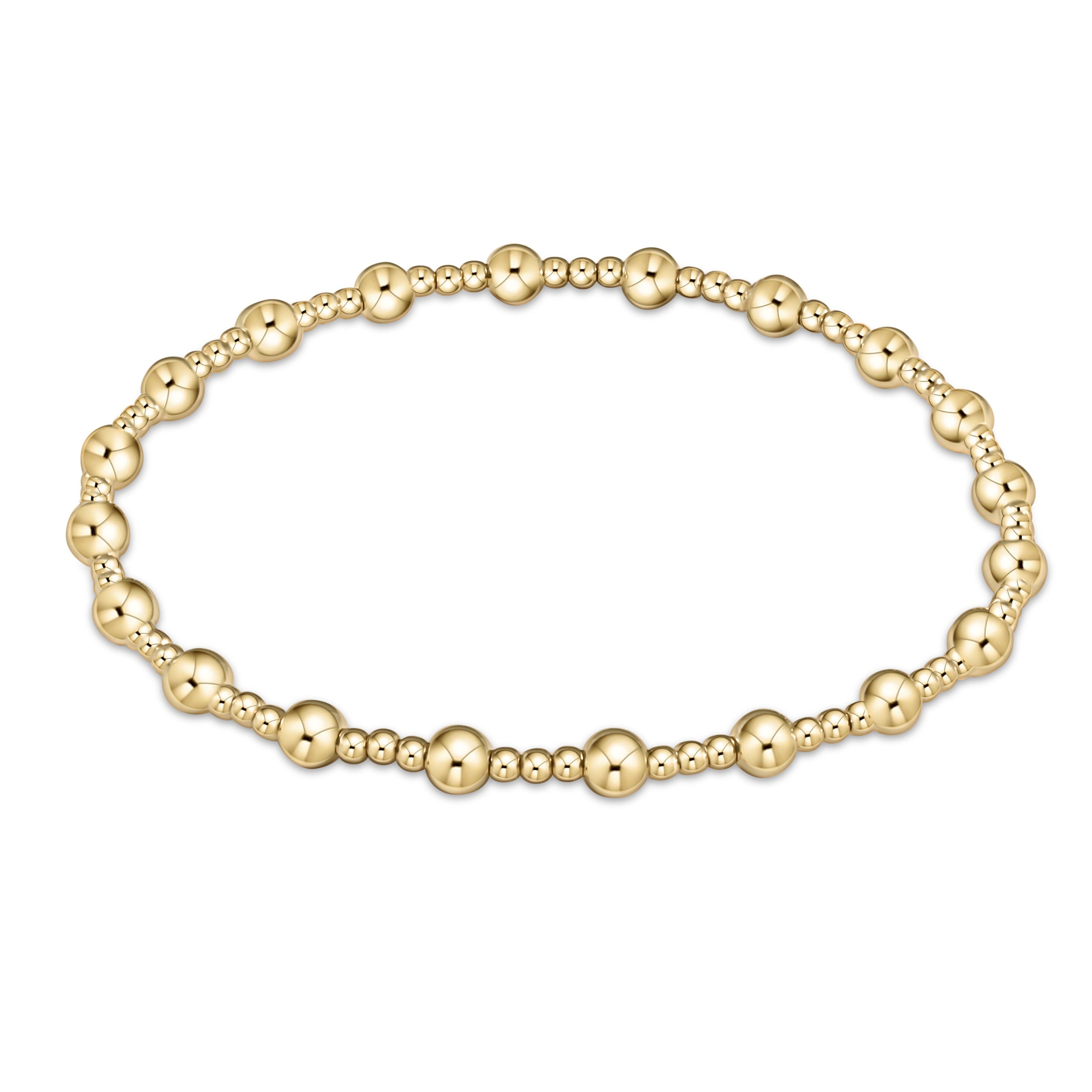 Classic Sincerity Pattern 5mm Bead Bracelet - Gold