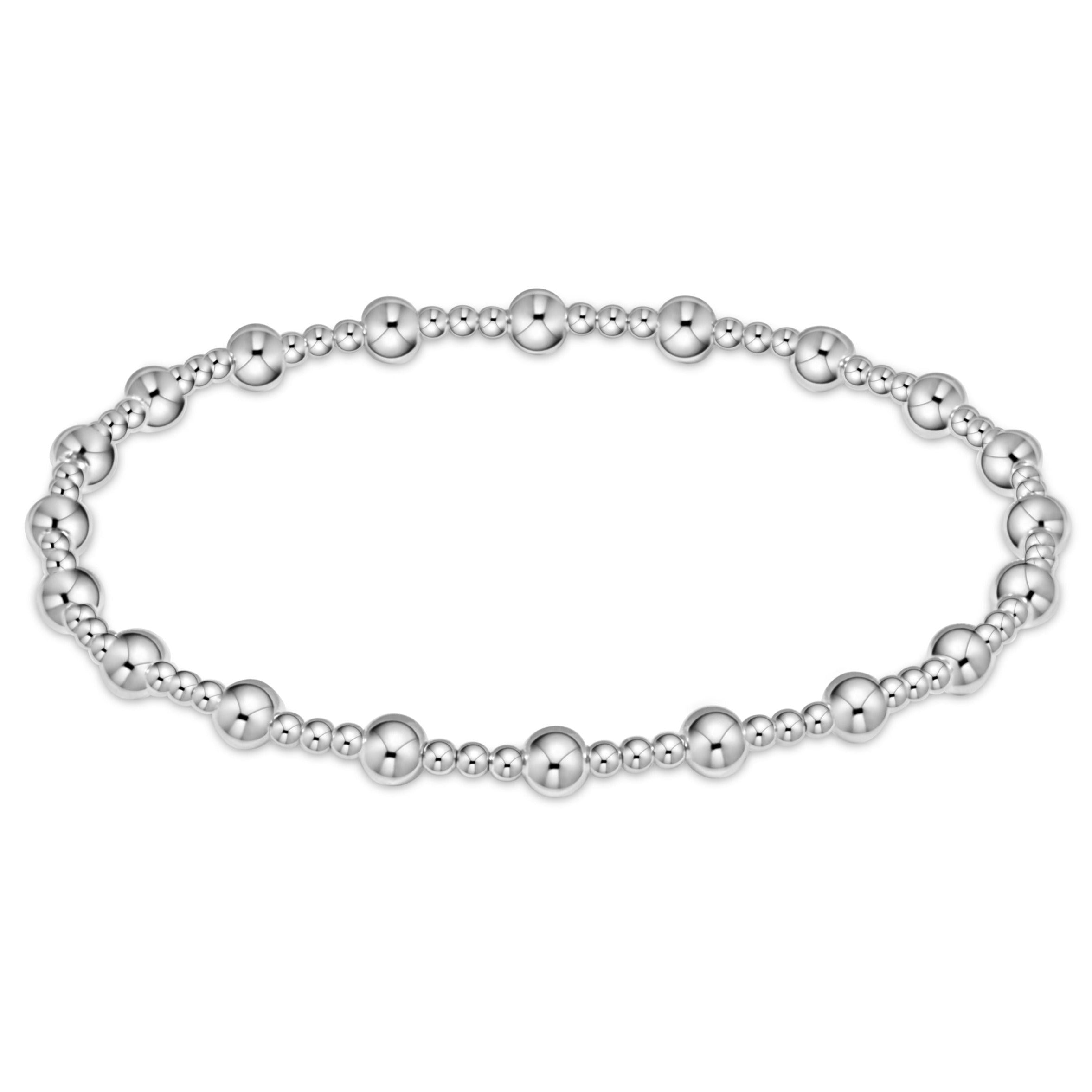 Extends - Classic Sincerity Pattern 4mm Bead Bracelet - Sterling