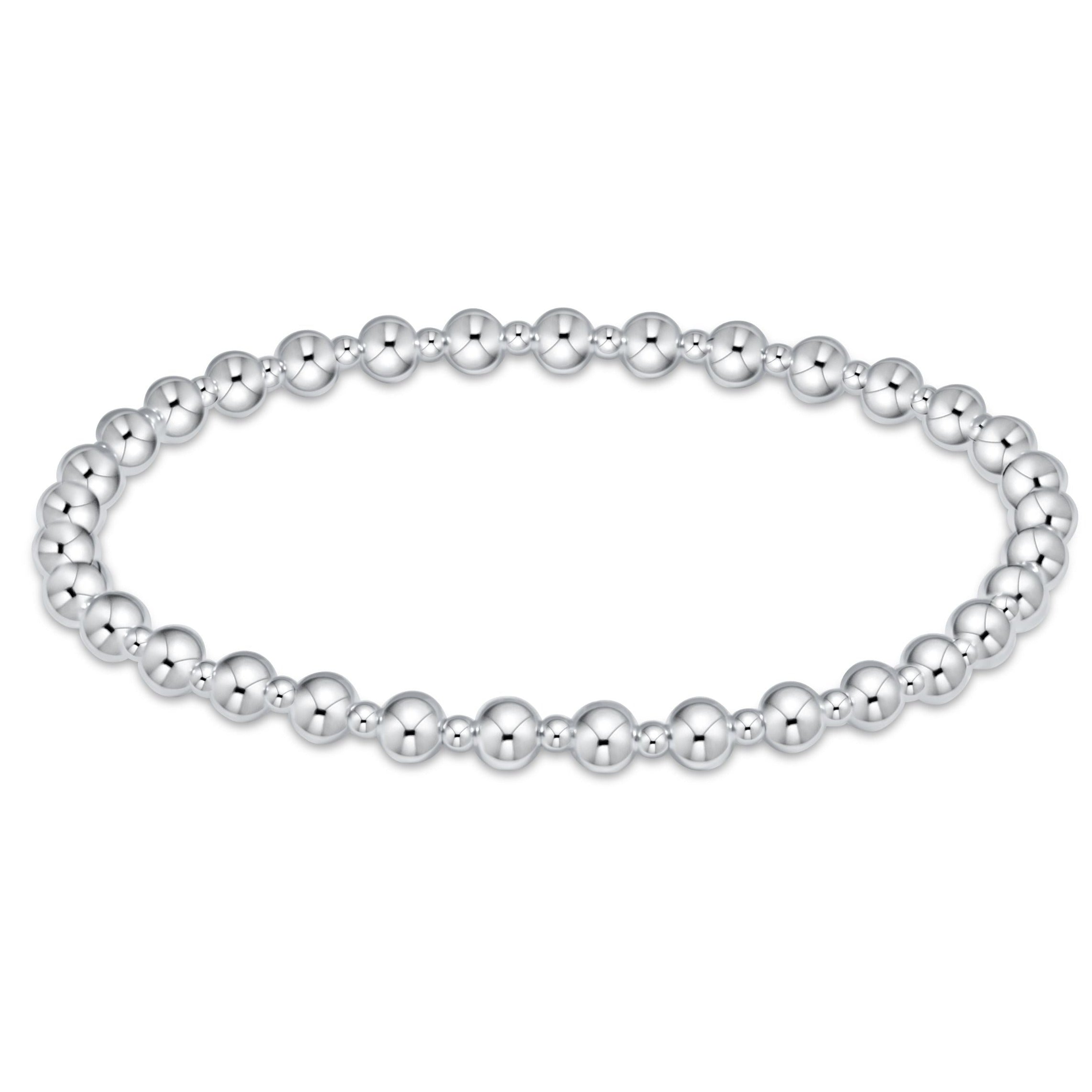 Extends - Classic Grateful Pattern 4mm Bead Bracelet - Sterling