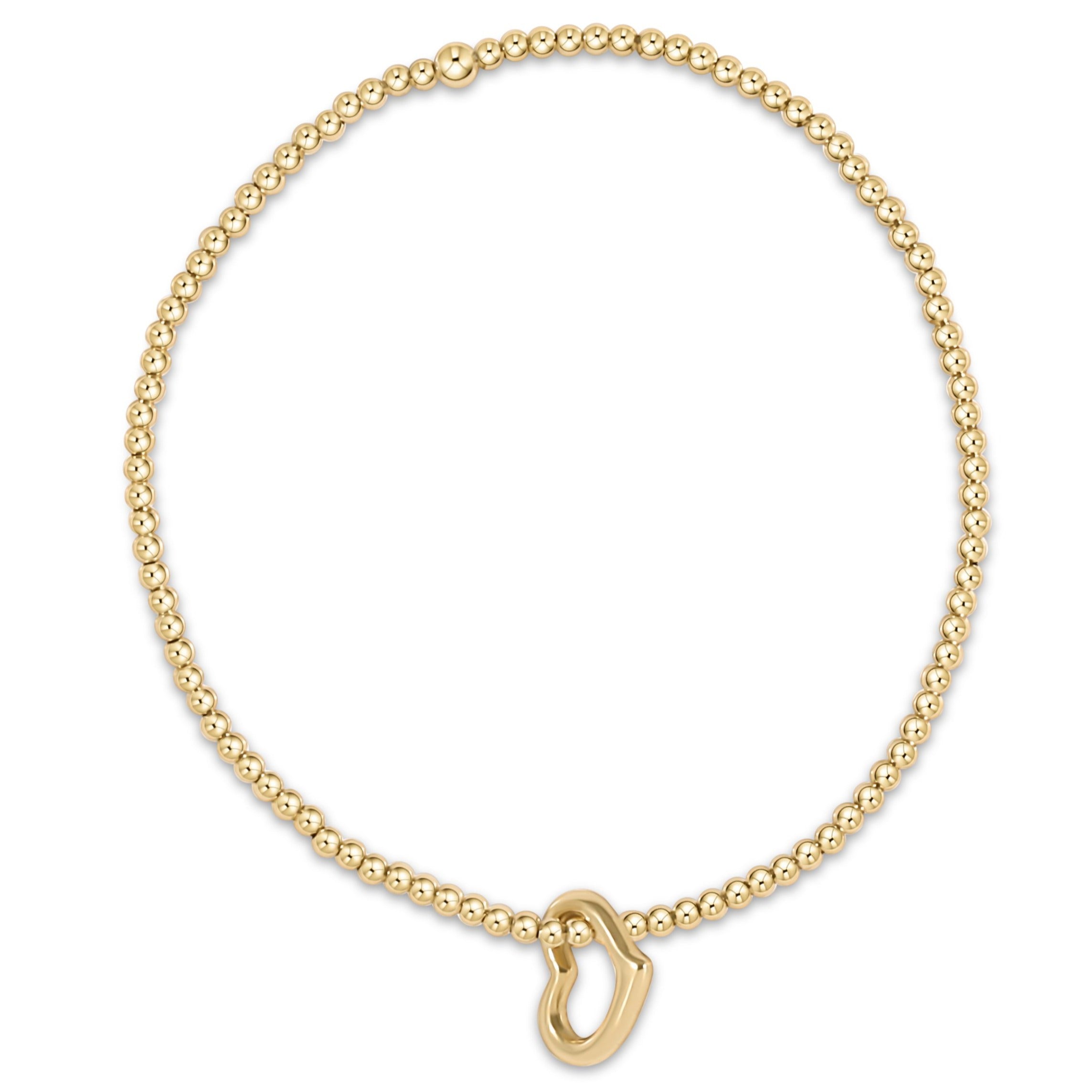 Classic Gold 2.5mm Bead Bracelet - Classic Beaded Signature Cross Encompass Gold Charm
