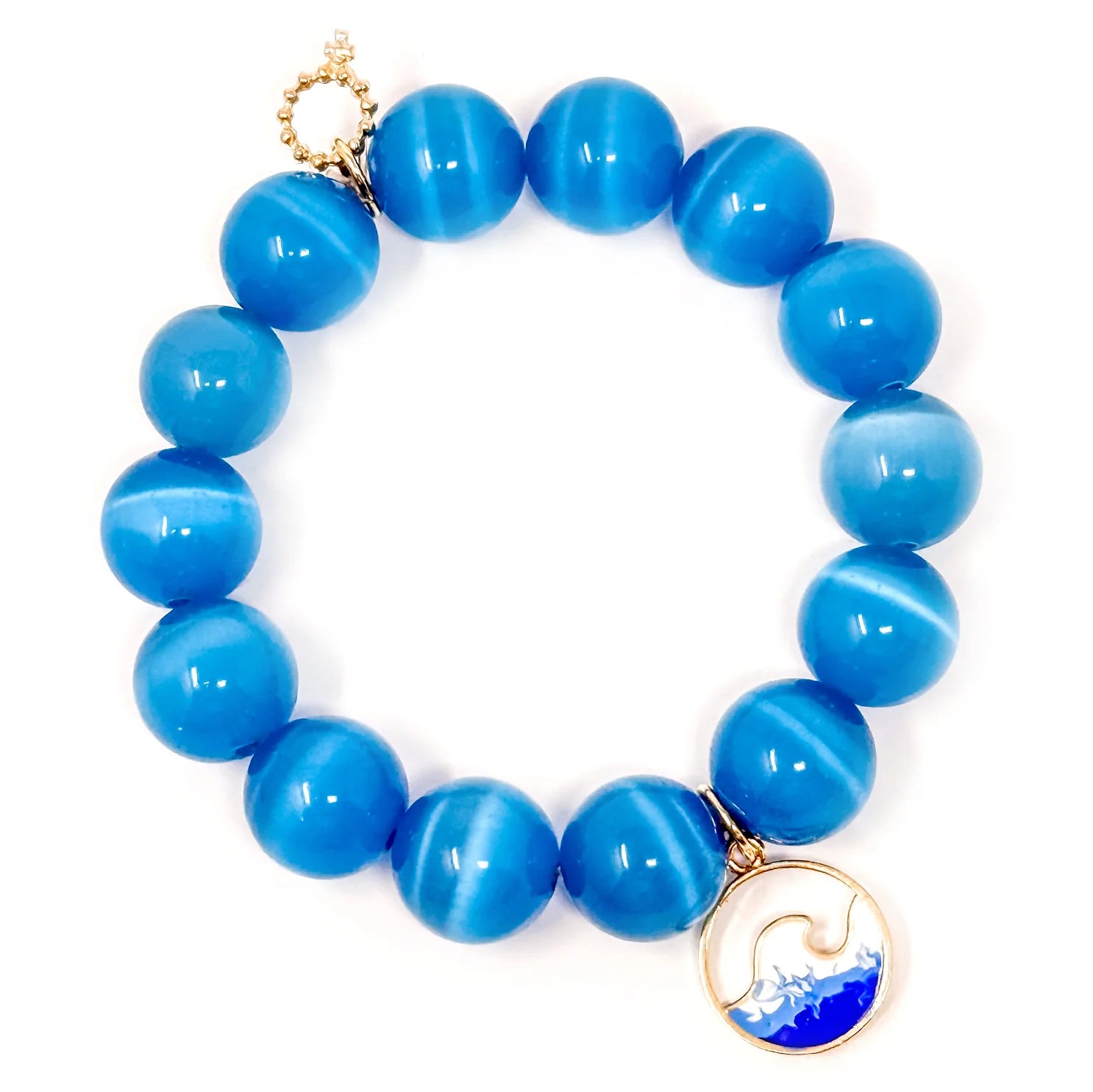 14mm Blue Lagoon Calcite w/ Surfs Up Wave