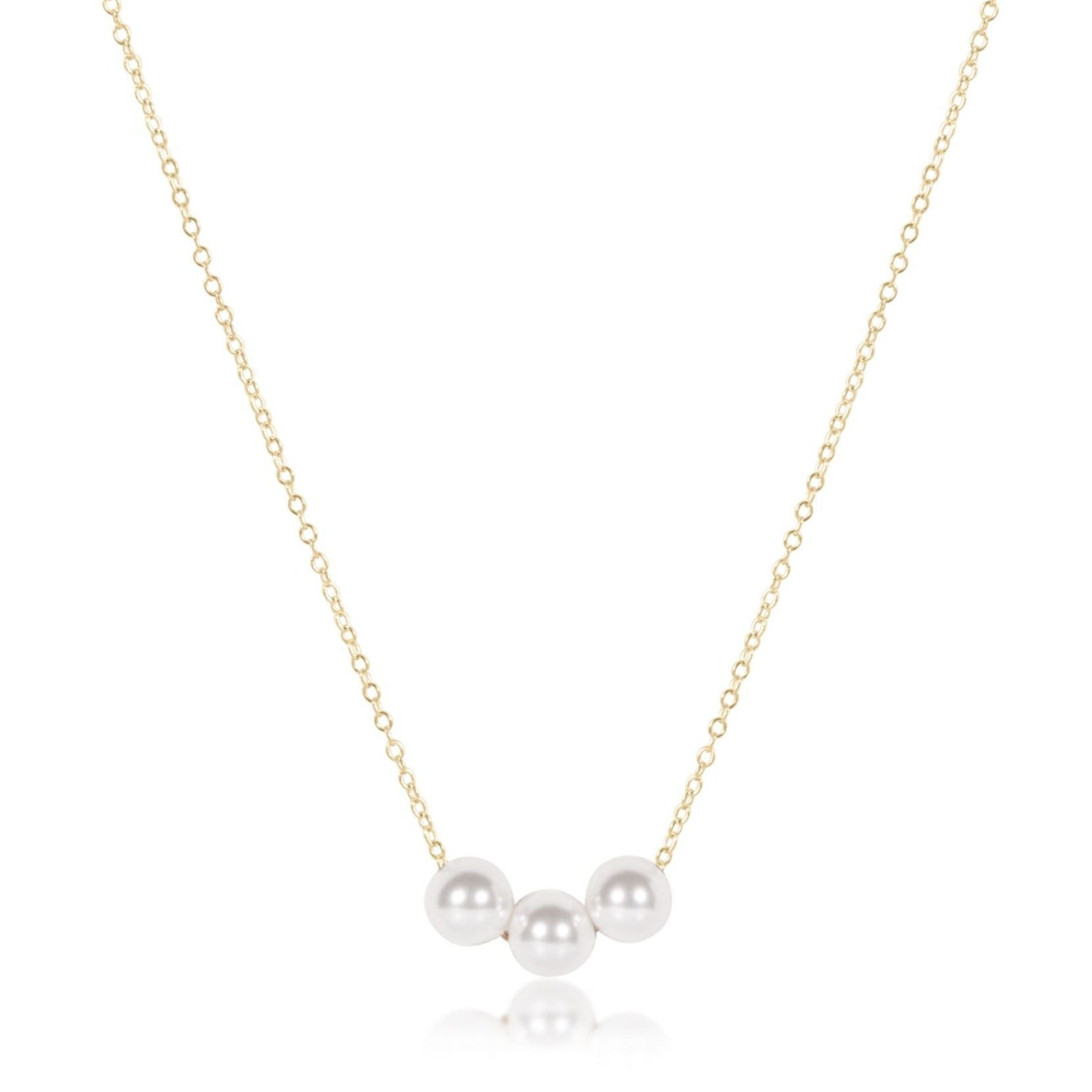 16" Necklace Gold - Joy Pearl 6mm