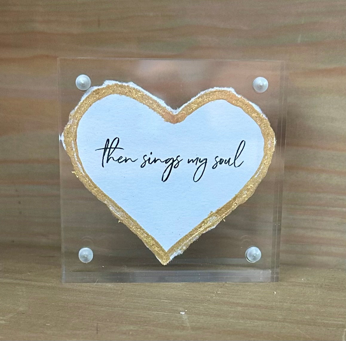 3" x 3" Acrylic Frame w/ Gold Accents - You Are My Sunshine
