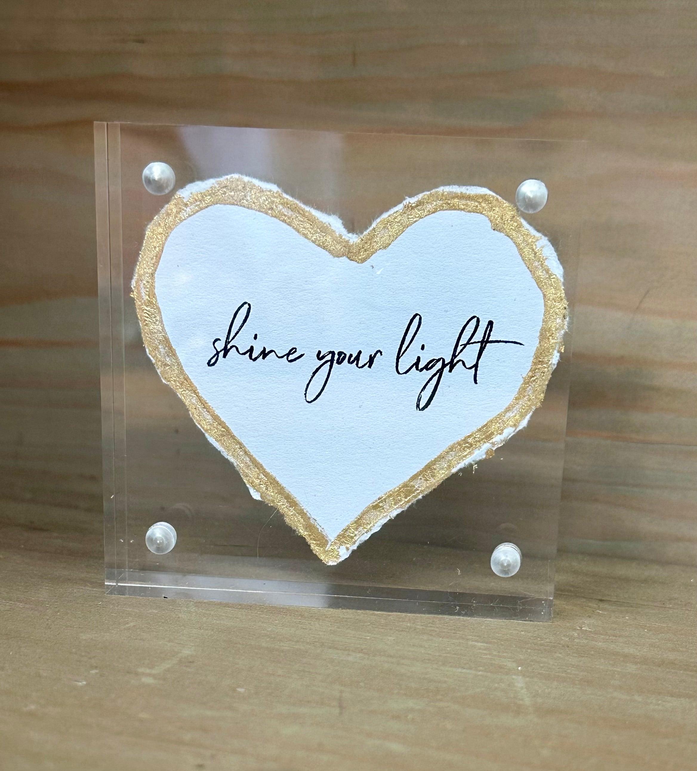 3" x 3" Acrylic Frame w/ Gold Accents - You Are My Sunshine