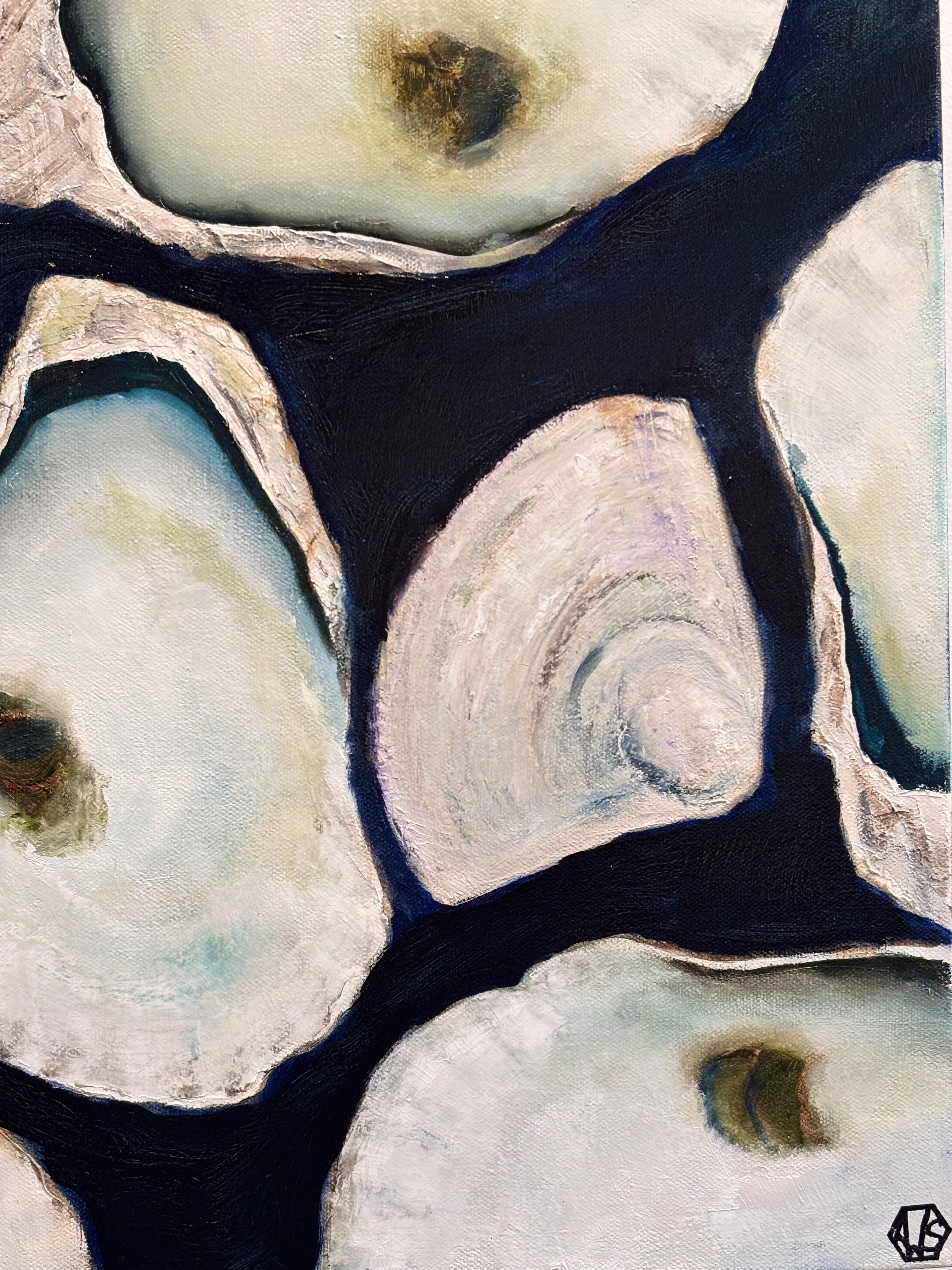 Dyptych Oyster 1 (15"x30") Oil