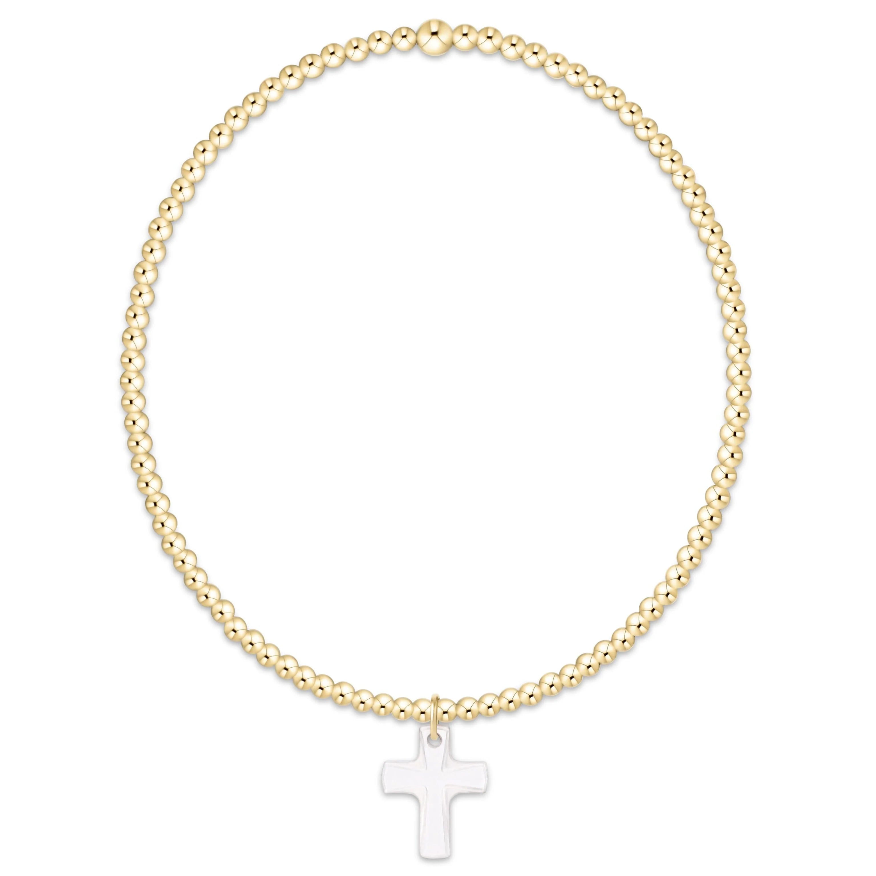Classic Gold 2mm Bracelet - Blessed Crystal Charm
