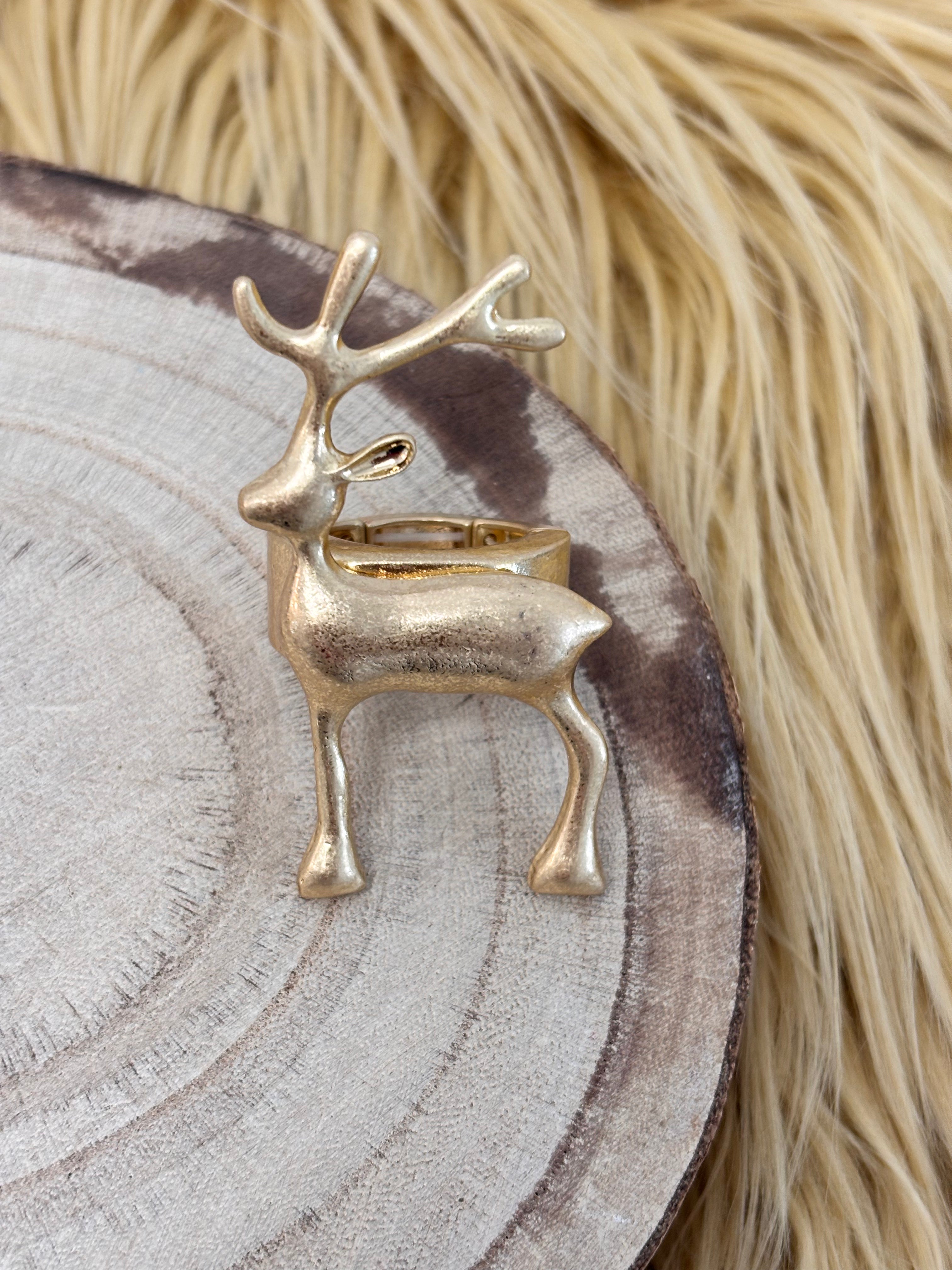 Gold Reindeer Ring
