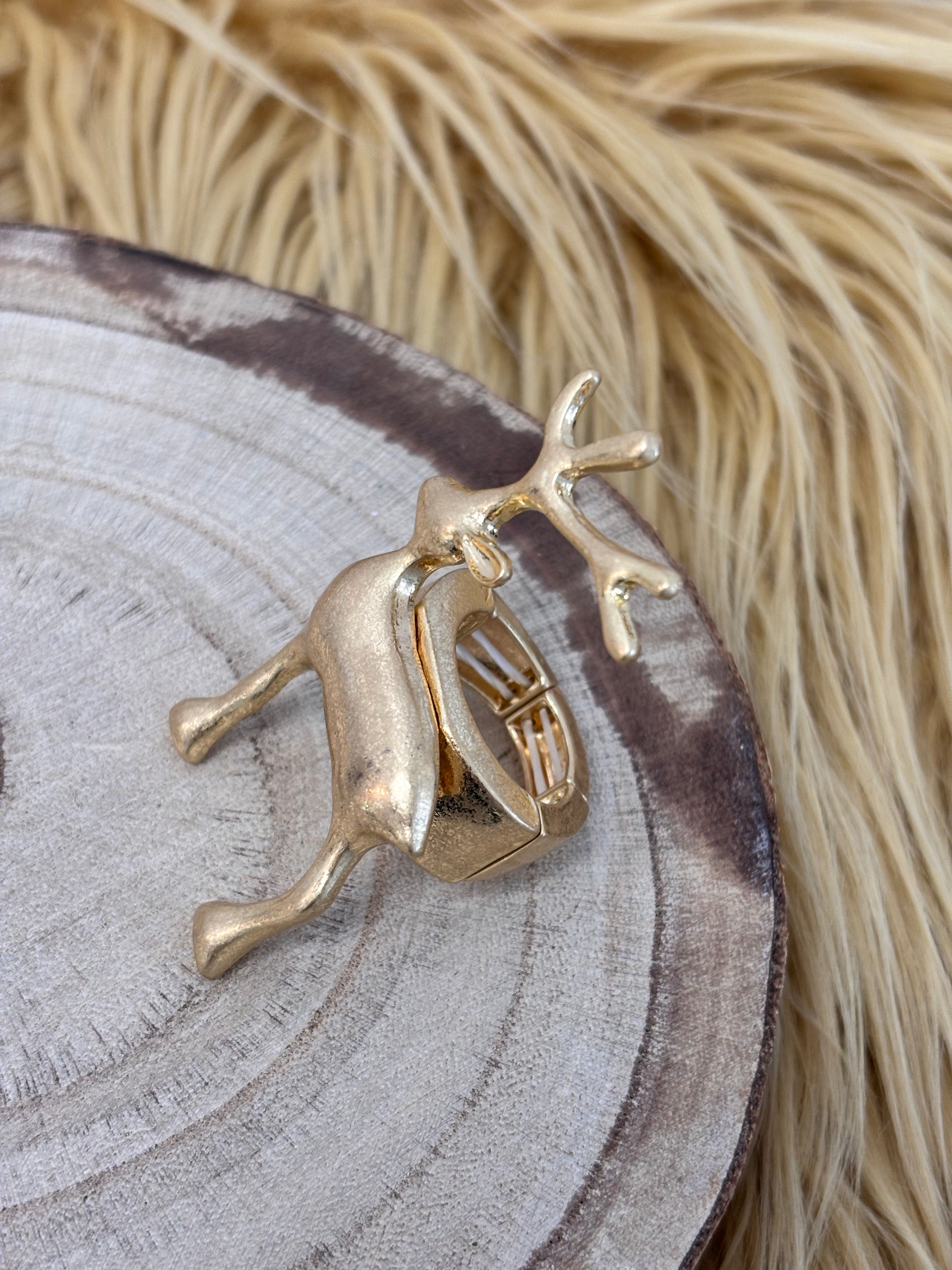 Gold Reindeer Ring
