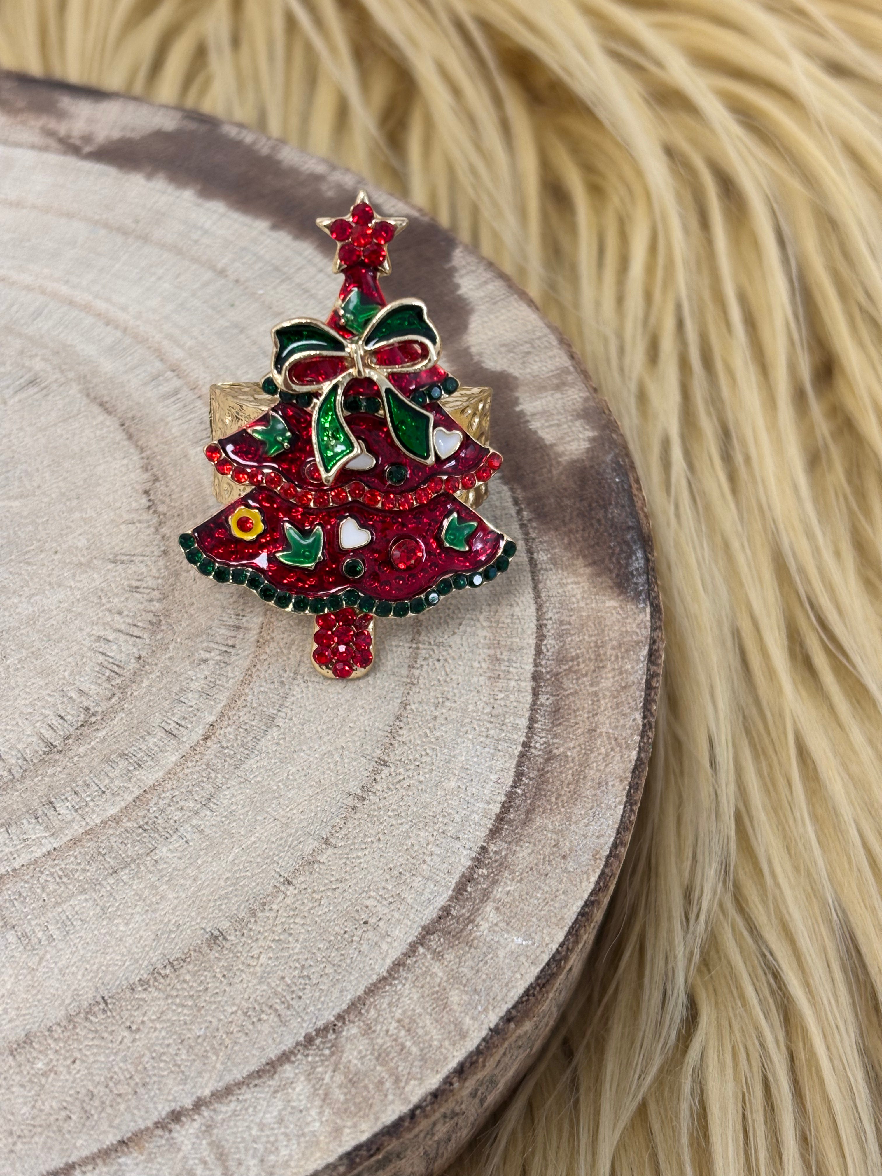 Christmas Tree - Red w/Bow Ring