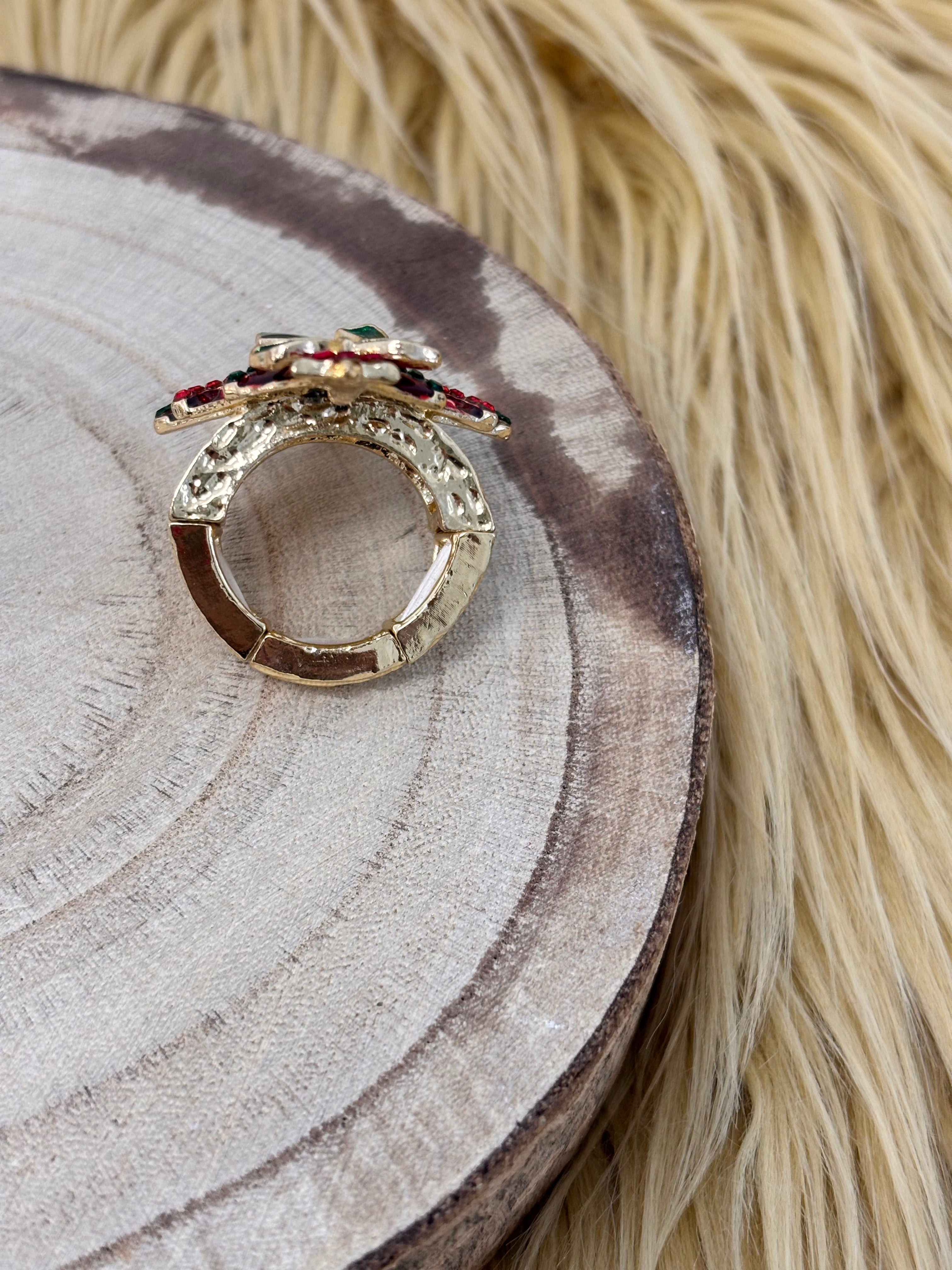 Christmas Tree - Red w/Bow Ring
