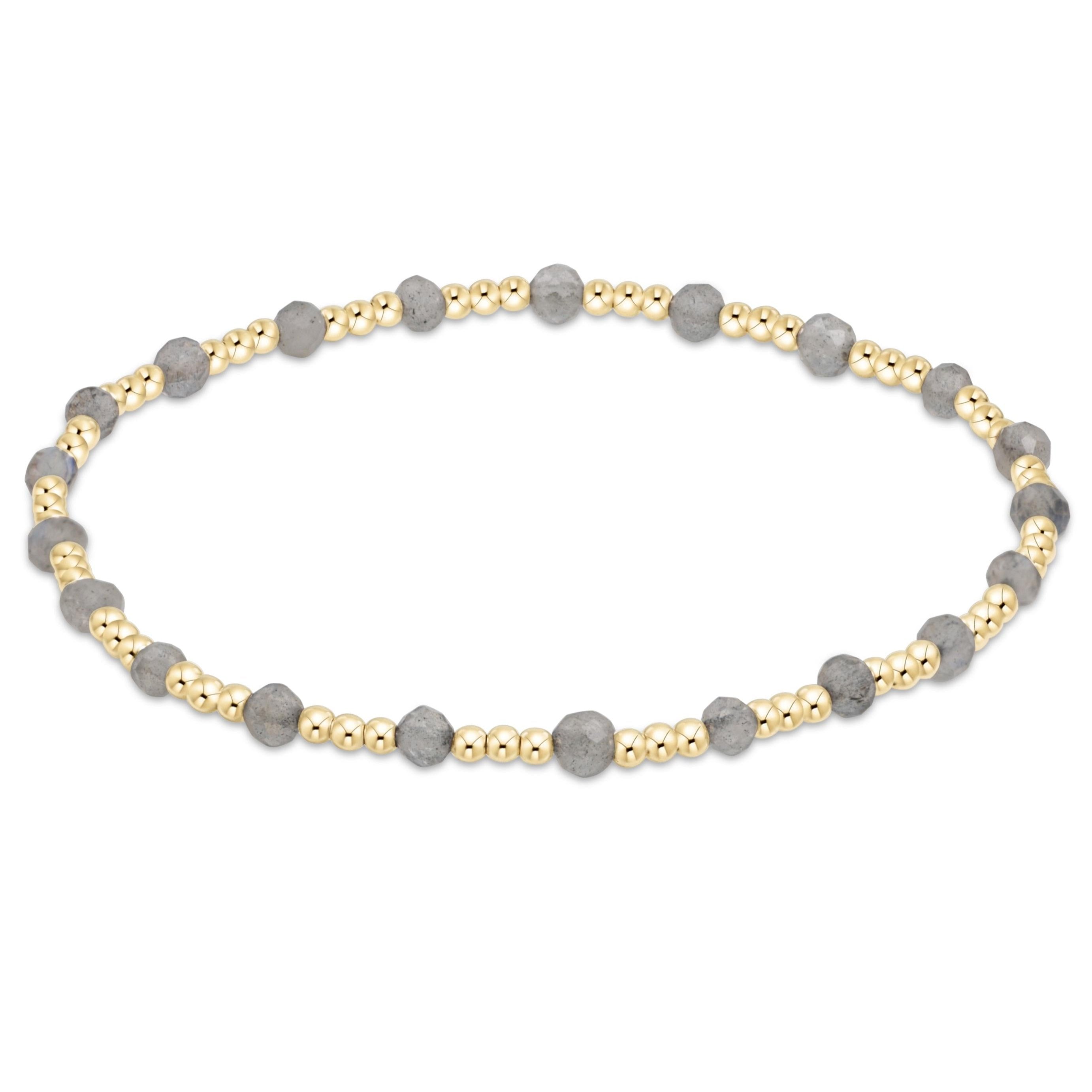 GEMSTONE GOLD SINCERITY 3MM BEAD BRACELET LABRADORITE