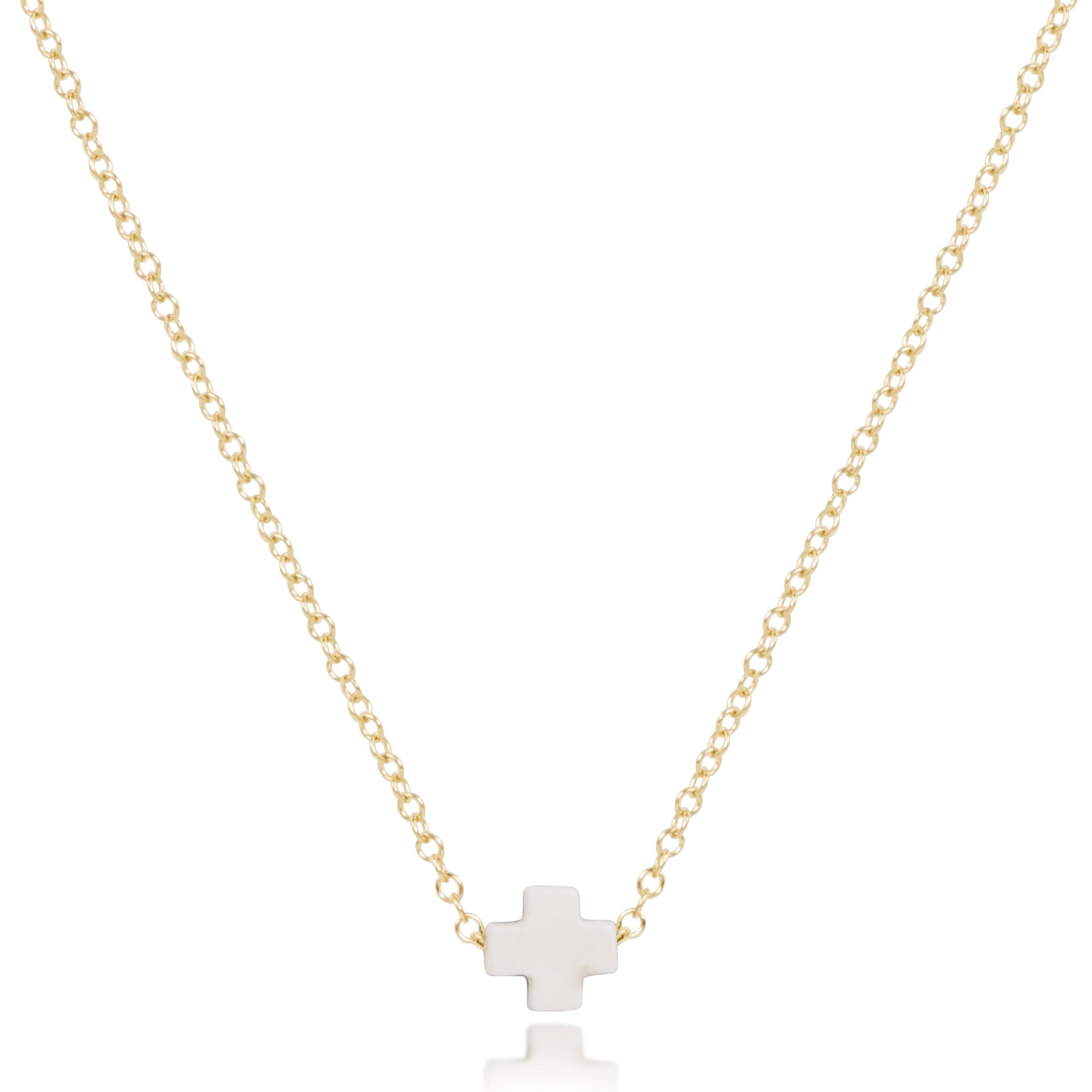 16" Necklace Gold - Signature Cross Small Gold