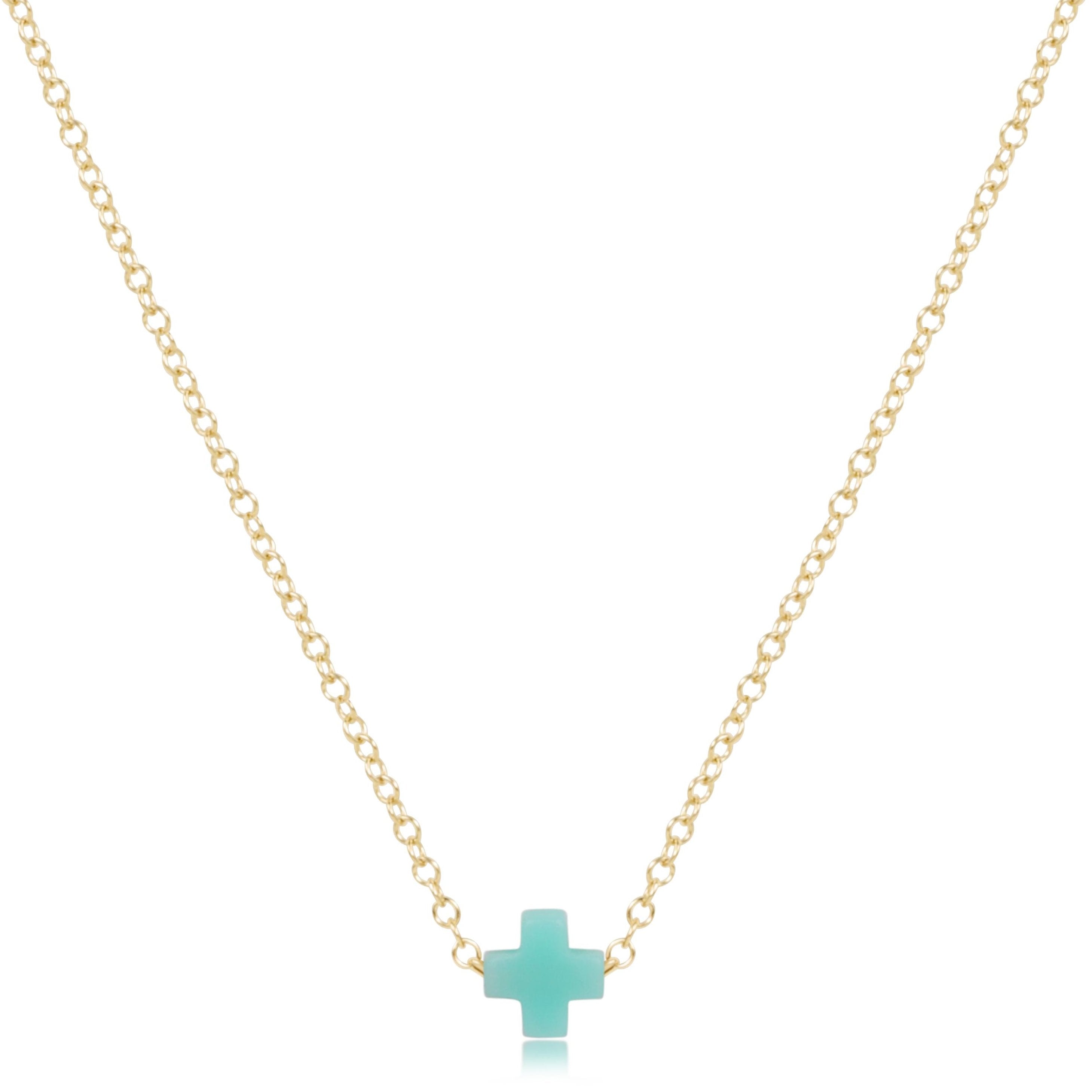 16" Necklace Gold - Signature Cross Small Gold