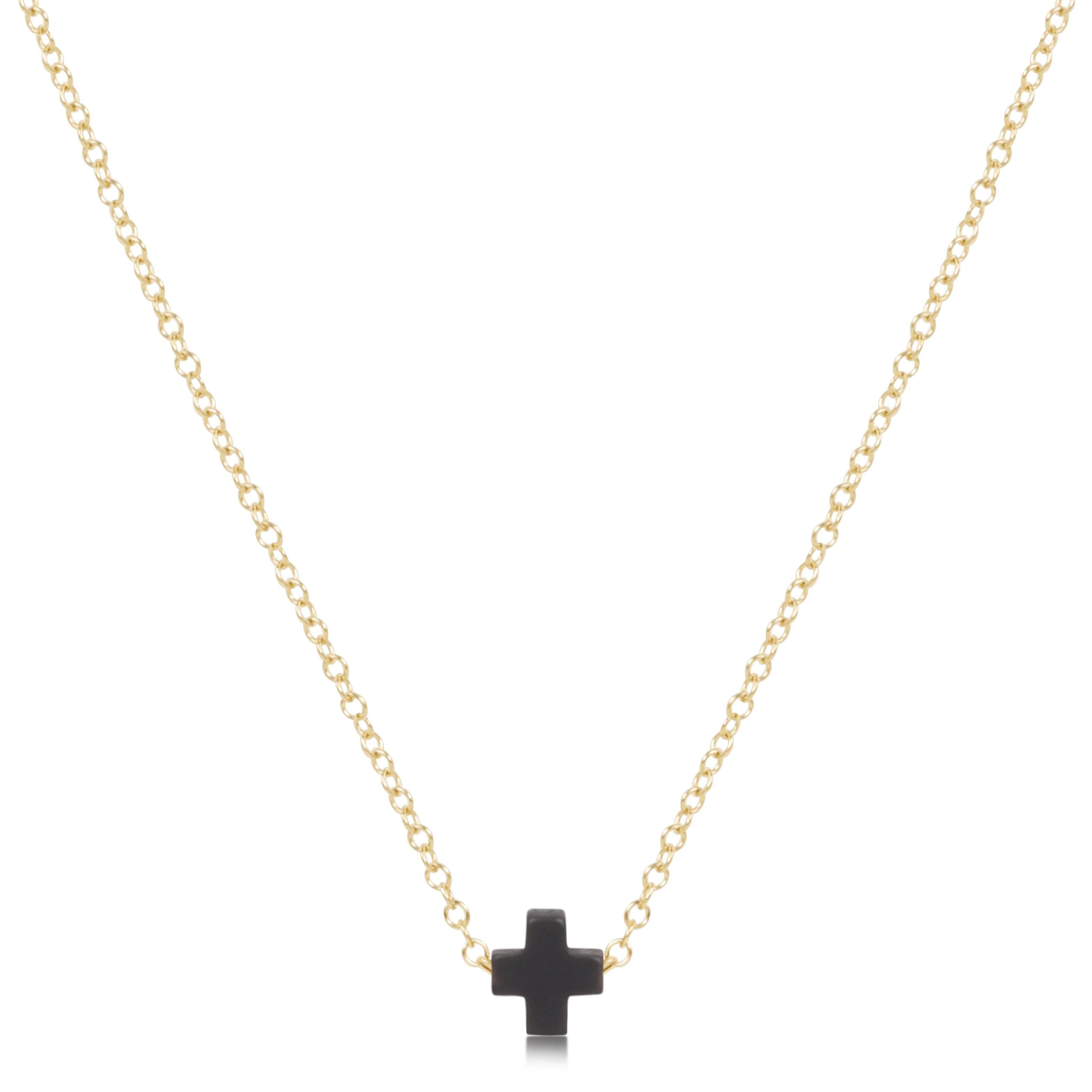 16" Necklace Gold - Signature Cross Small Gold