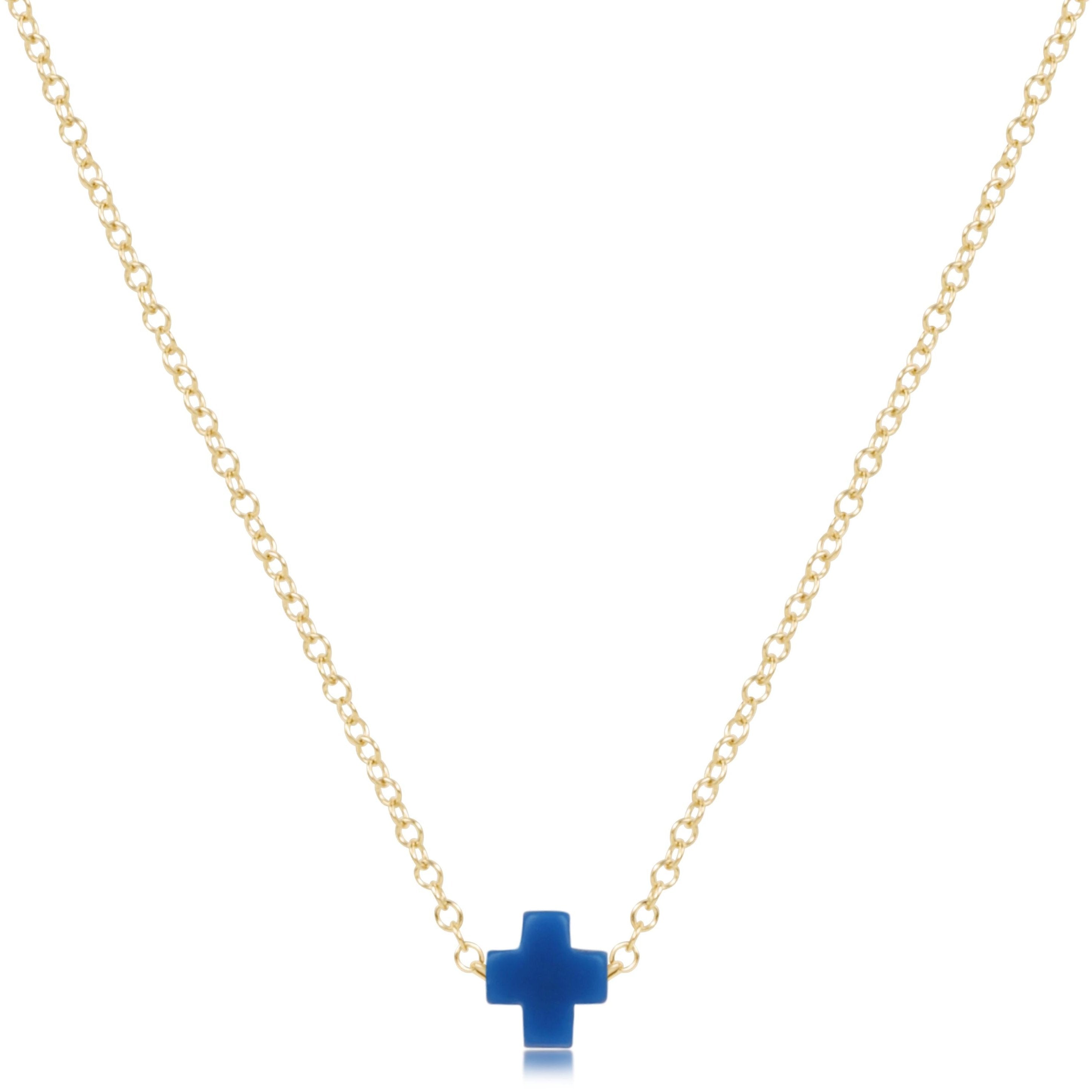 16" Necklace Gold - Signature Cross Small Gold