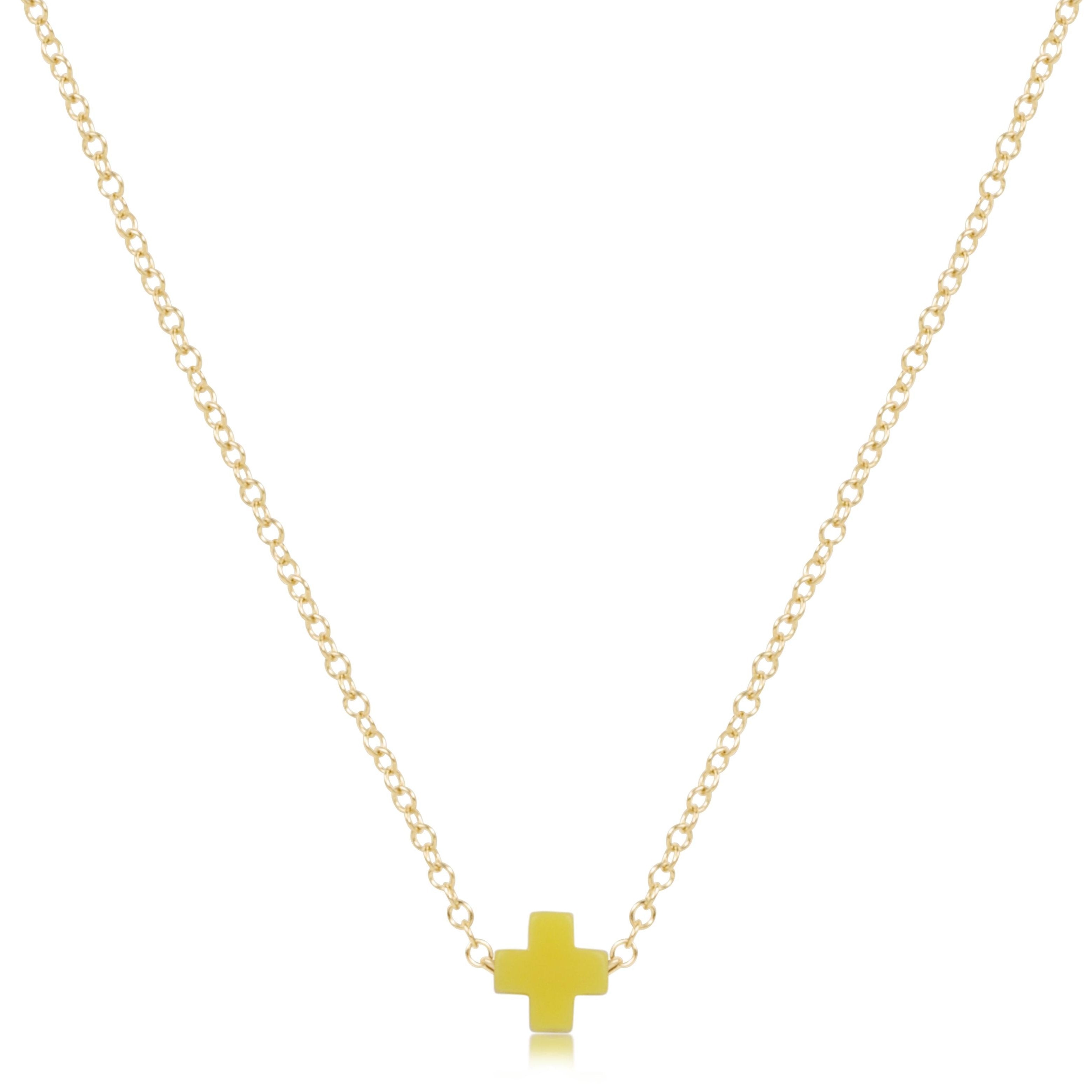 16" Necklace Gold - Signature Cross Small Gold