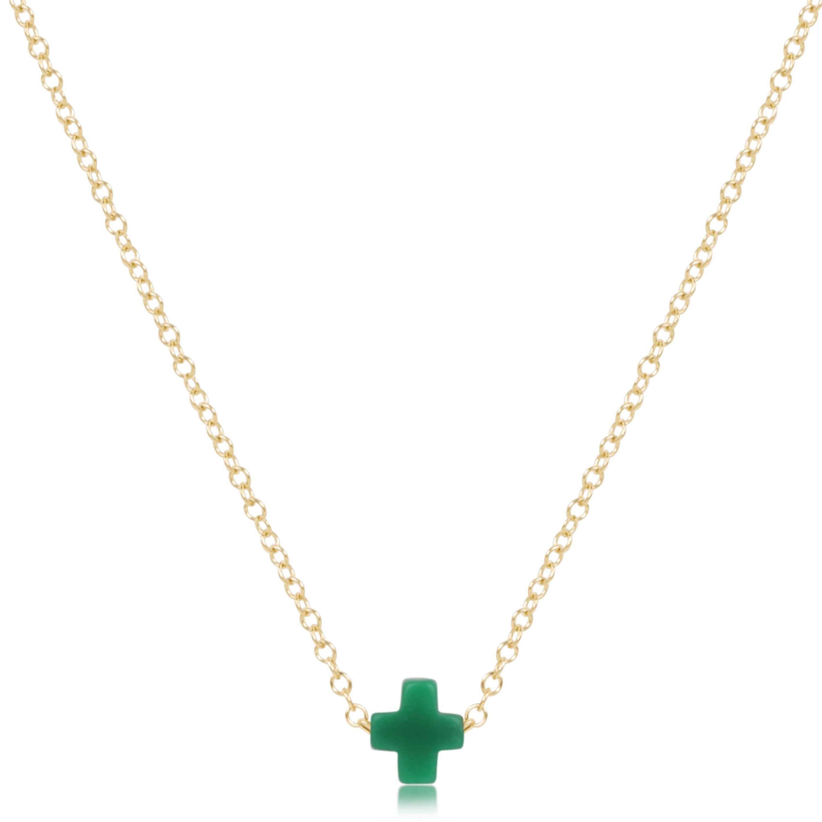 16" Necklace Gold - Signature Cross Small Gold