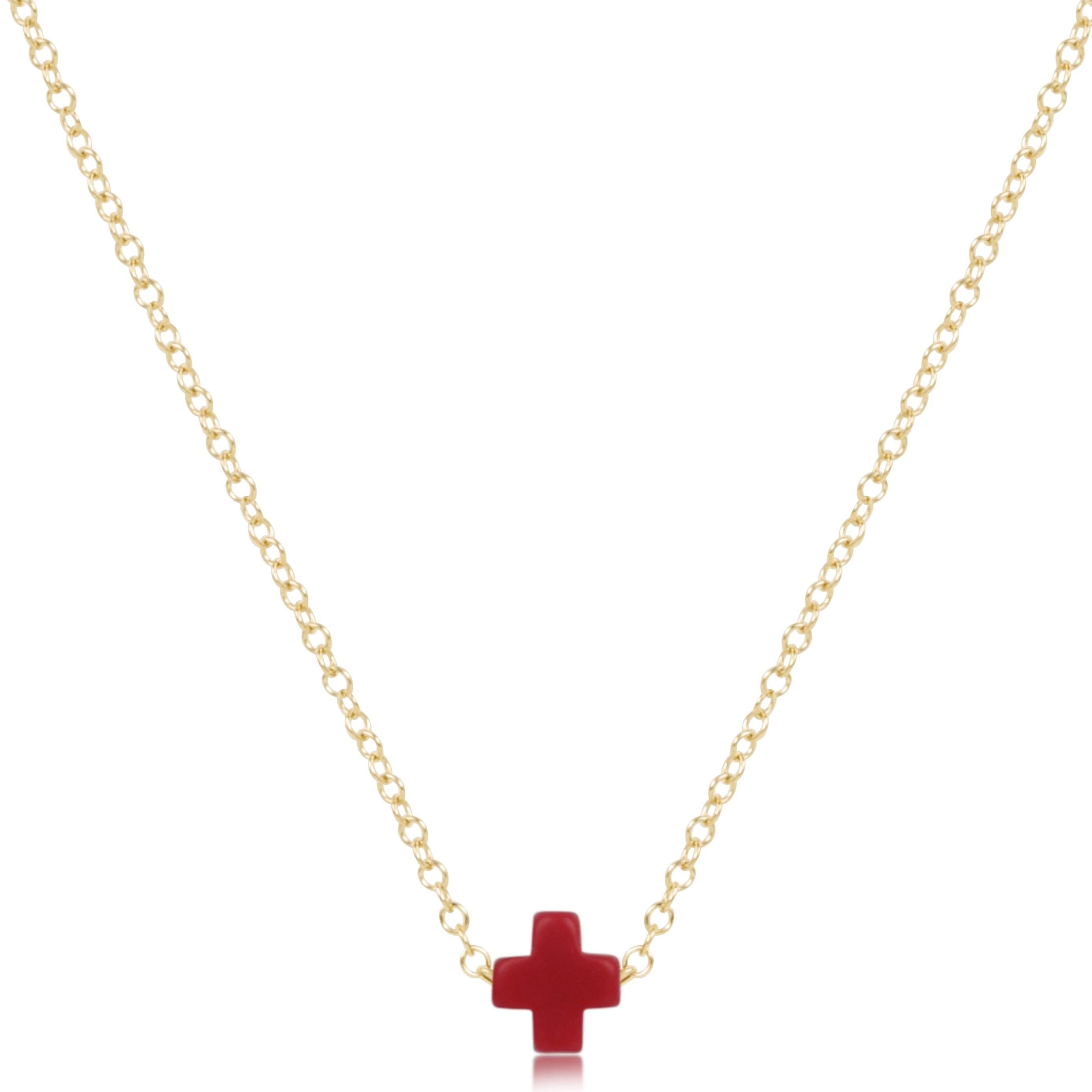 16" Necklace Gold - Signature Cross Small Gold