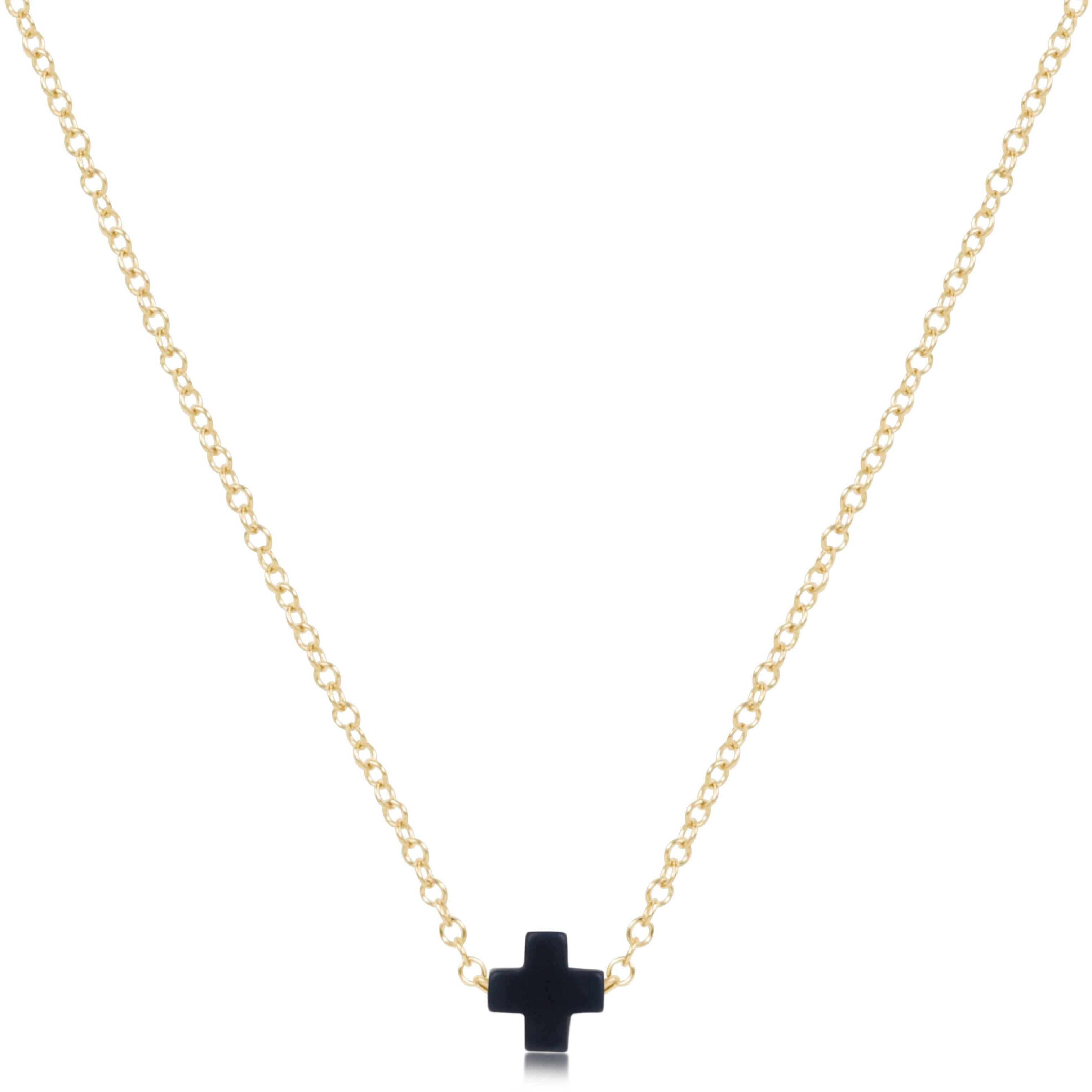16" Necklace Gold - Signature Cross Small Gold