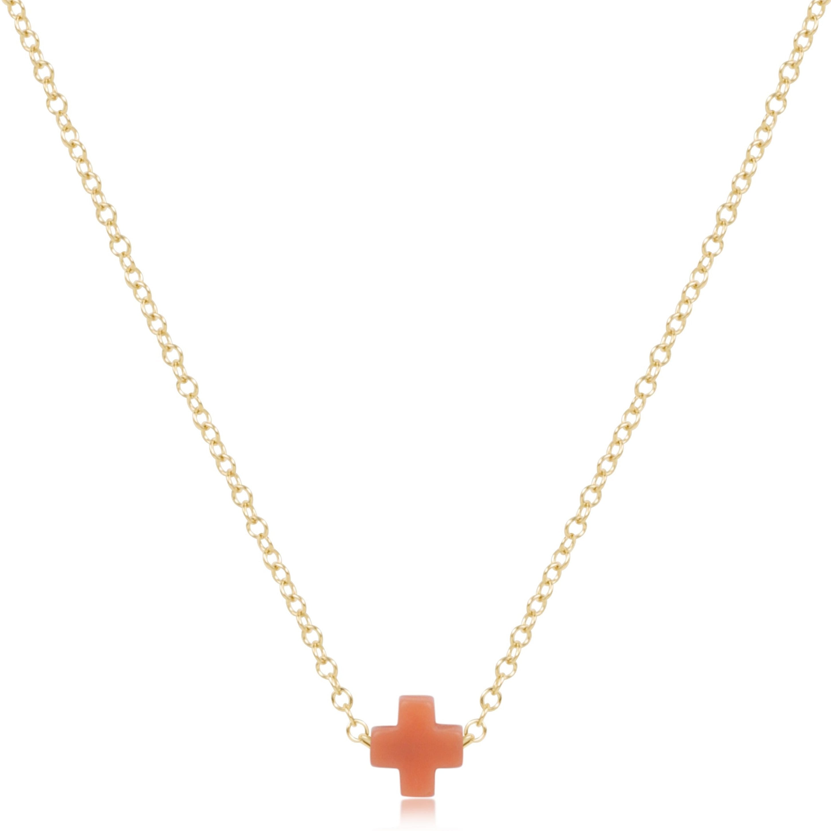 16" Necklace Gold - Signature Cross Small Gold