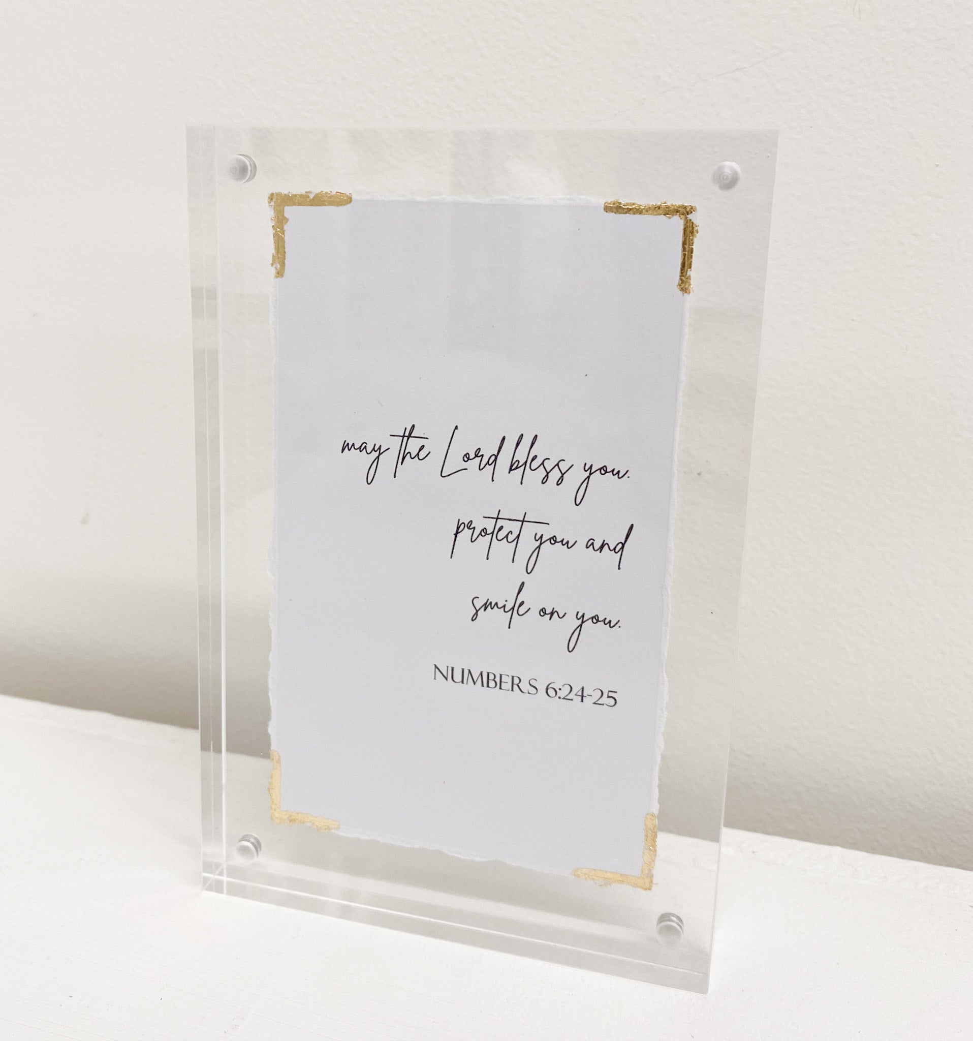 4" x 6" Acrylic Frame w/ Gold Accents - Beautiful Plans