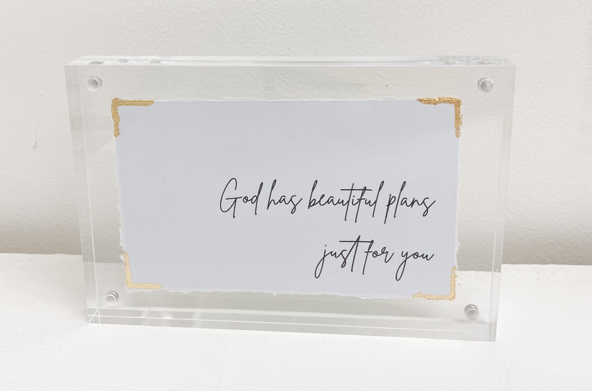 4" x 6" Acrylic Frame w/ Gold Accents - Beautiful Plans