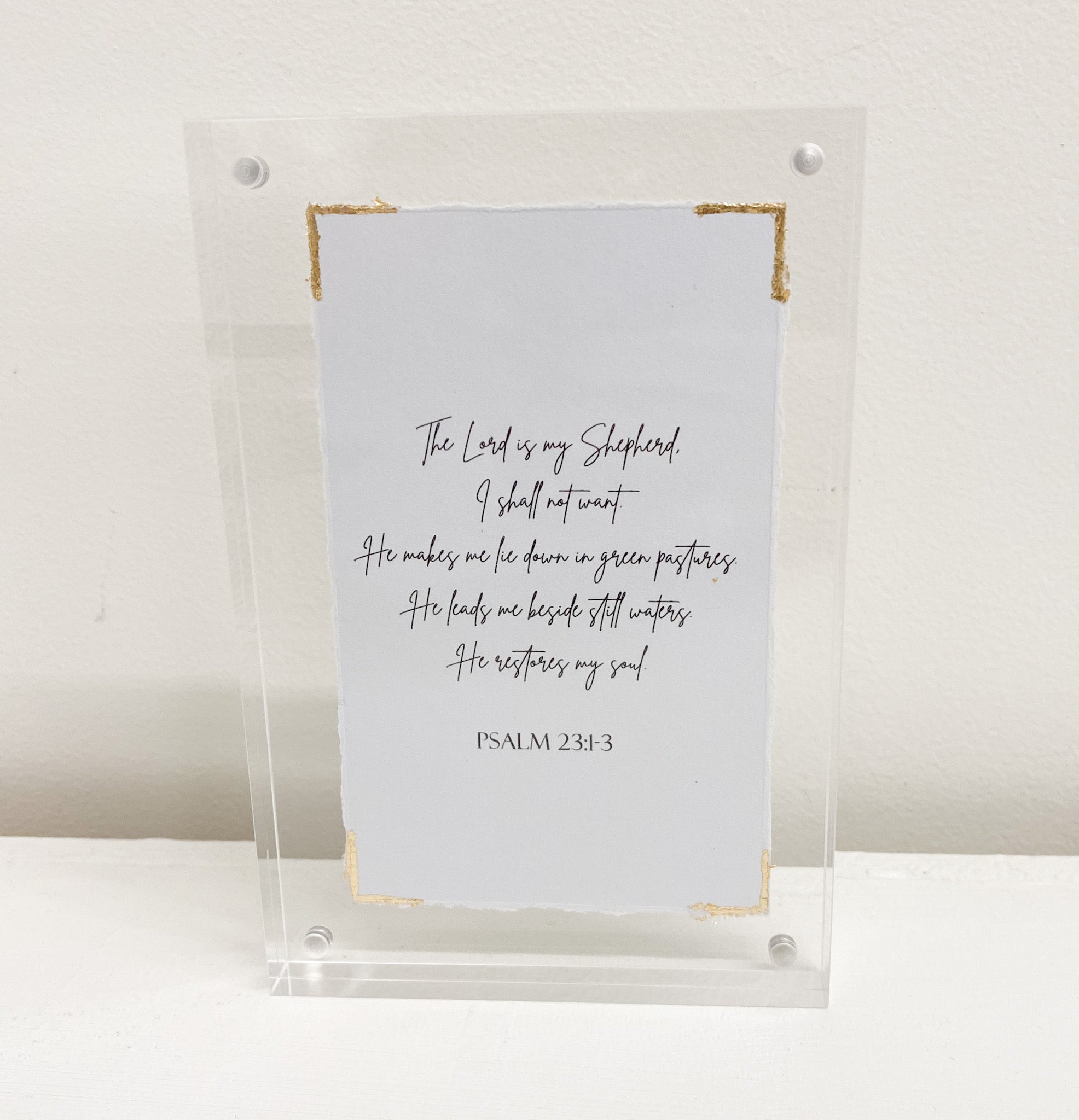 4" x 6" Acrylic Frame w/ Gold Accents - Beautiful Plans