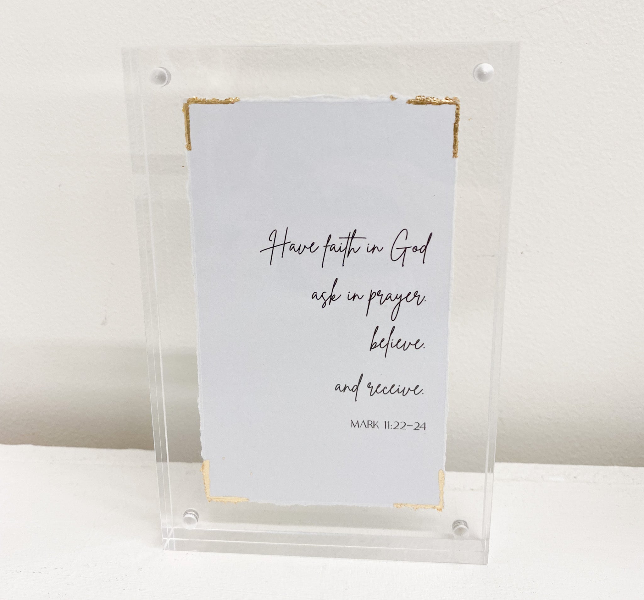4" x 6" Acrylic Frame w/ Gold Accents - Beautiful Plans
