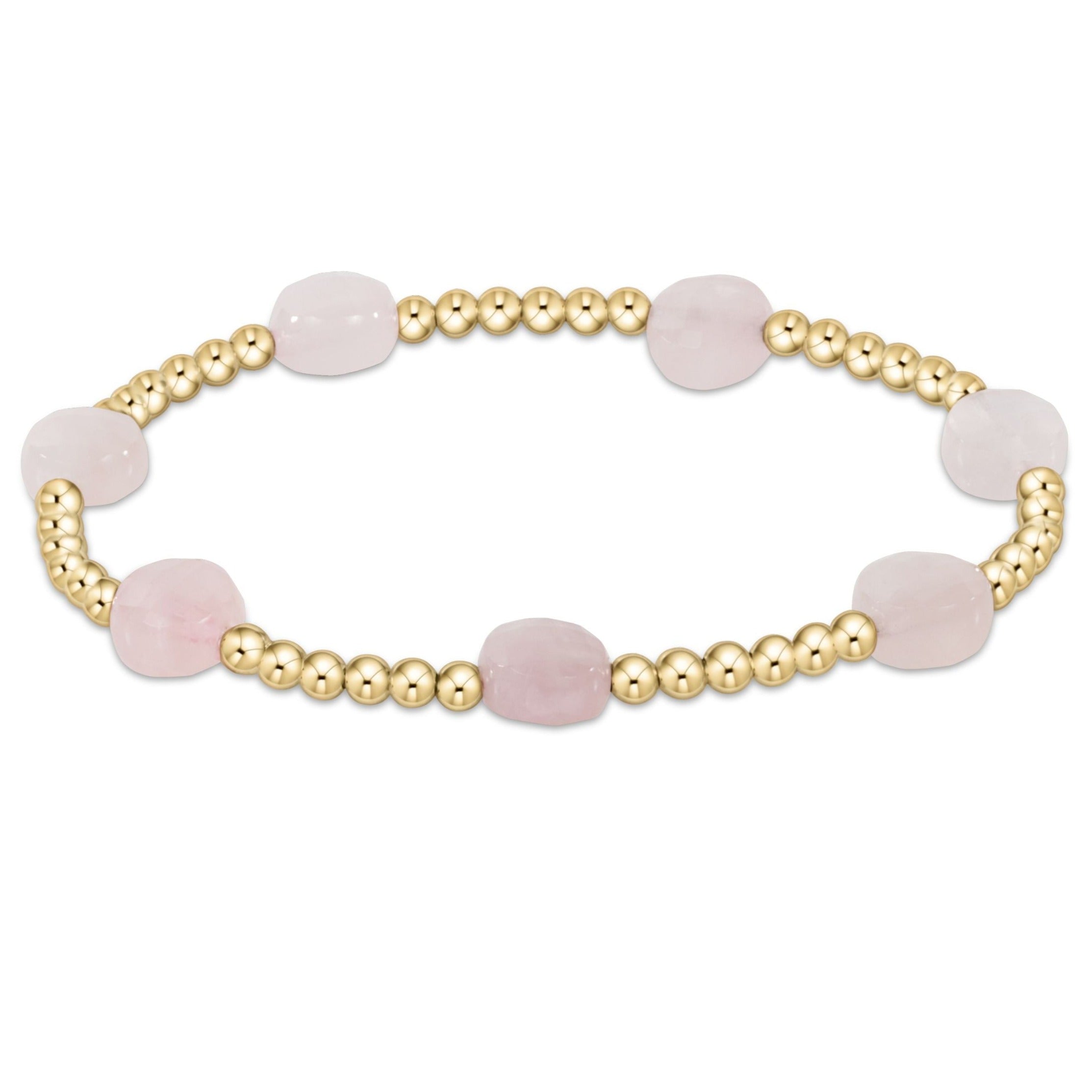ADMIRE GOLD 3MM BEAD BRACELET PINK OPAL