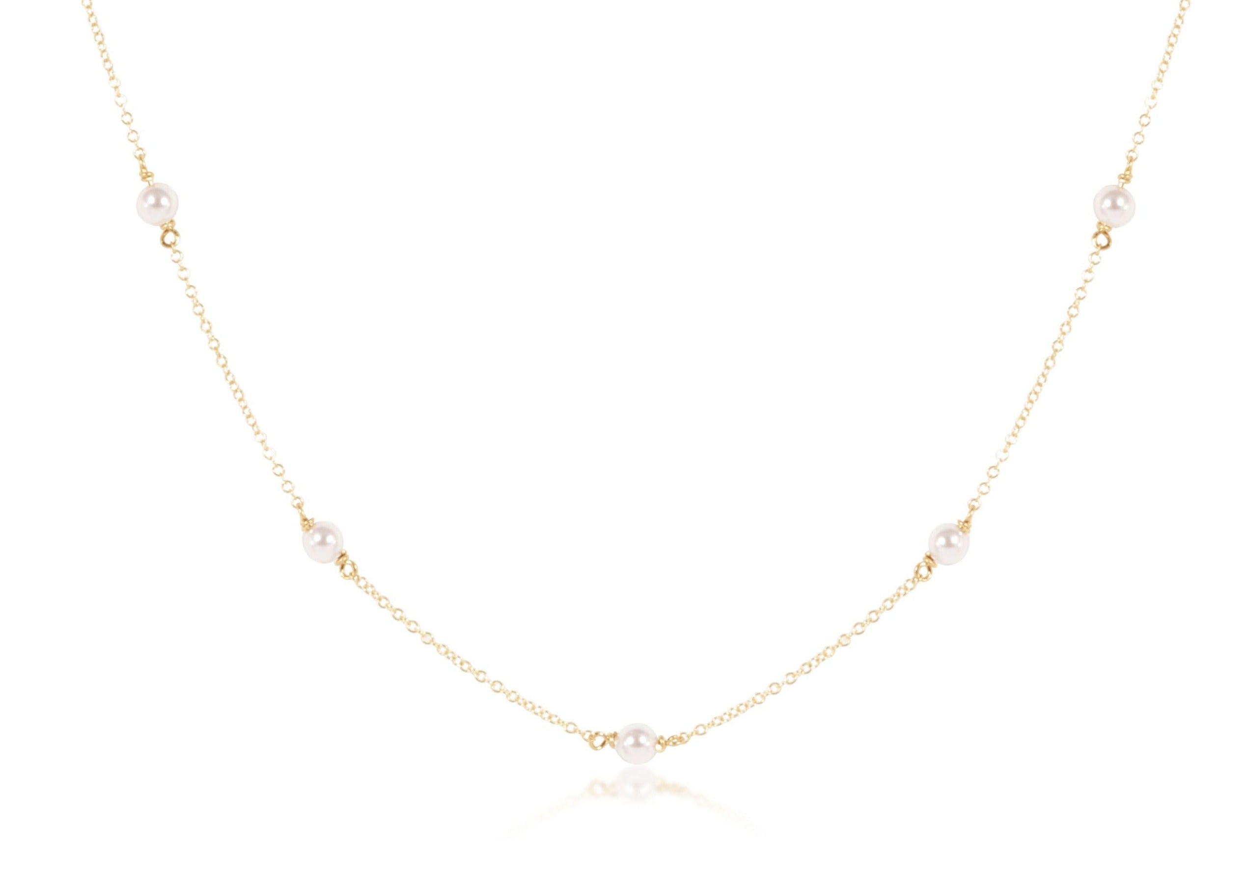 17" Choker Simplicity Chain Gold - Pearl 4mm