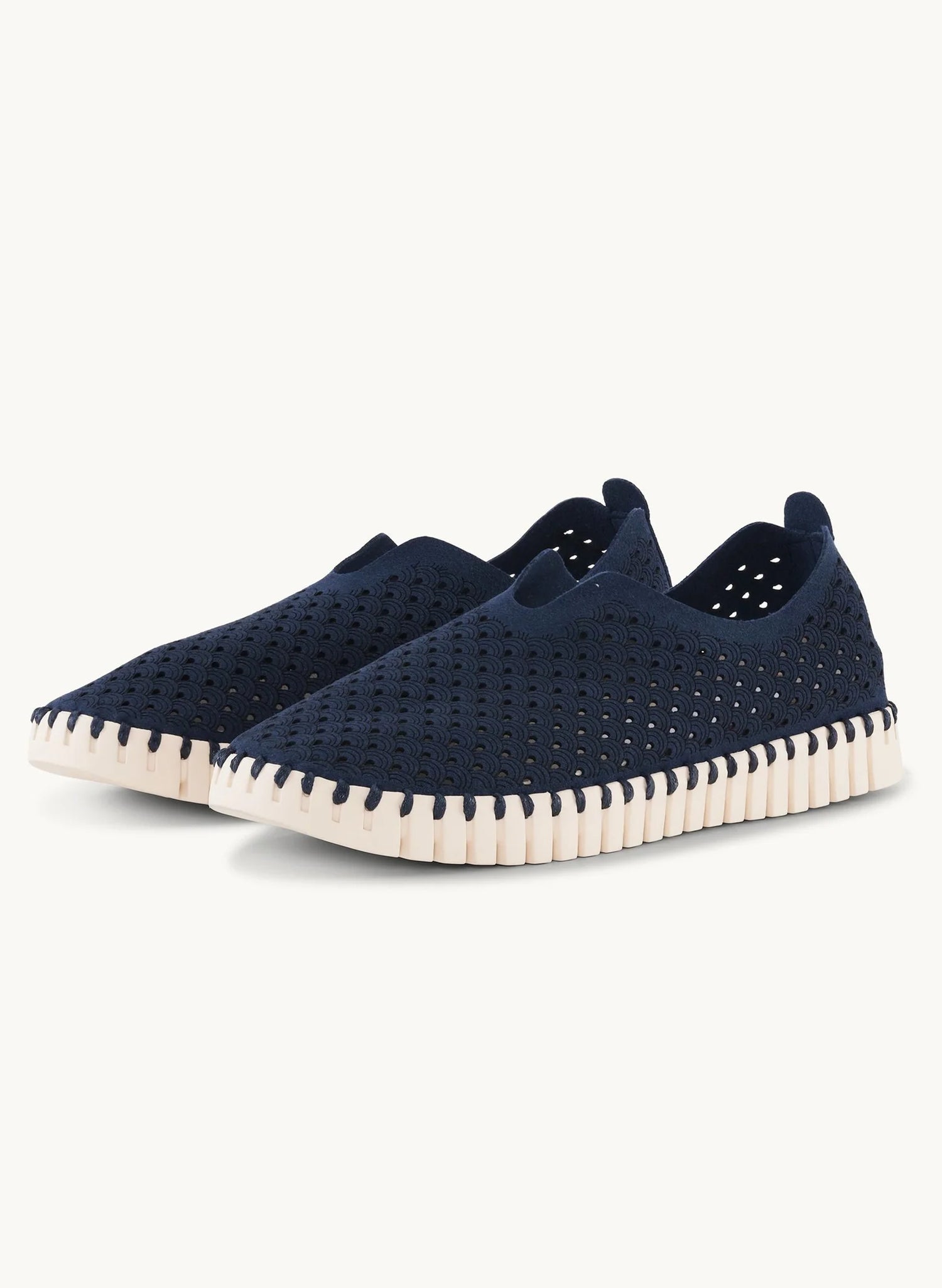 Tulip - Embroidery w/White Sole - Dark Indigo - Size 39