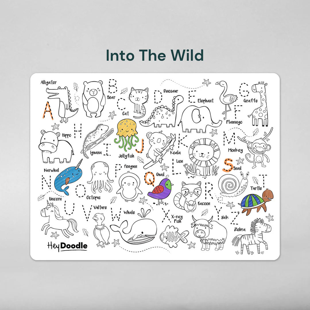 REUSABLE SILICONE ACTIVITY MAT W/MARKERS-"INTO THE WILD"