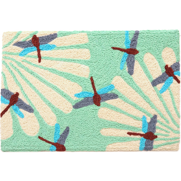 DRAGONFLIES ON WHITE FLOWERS 20X30" RUG